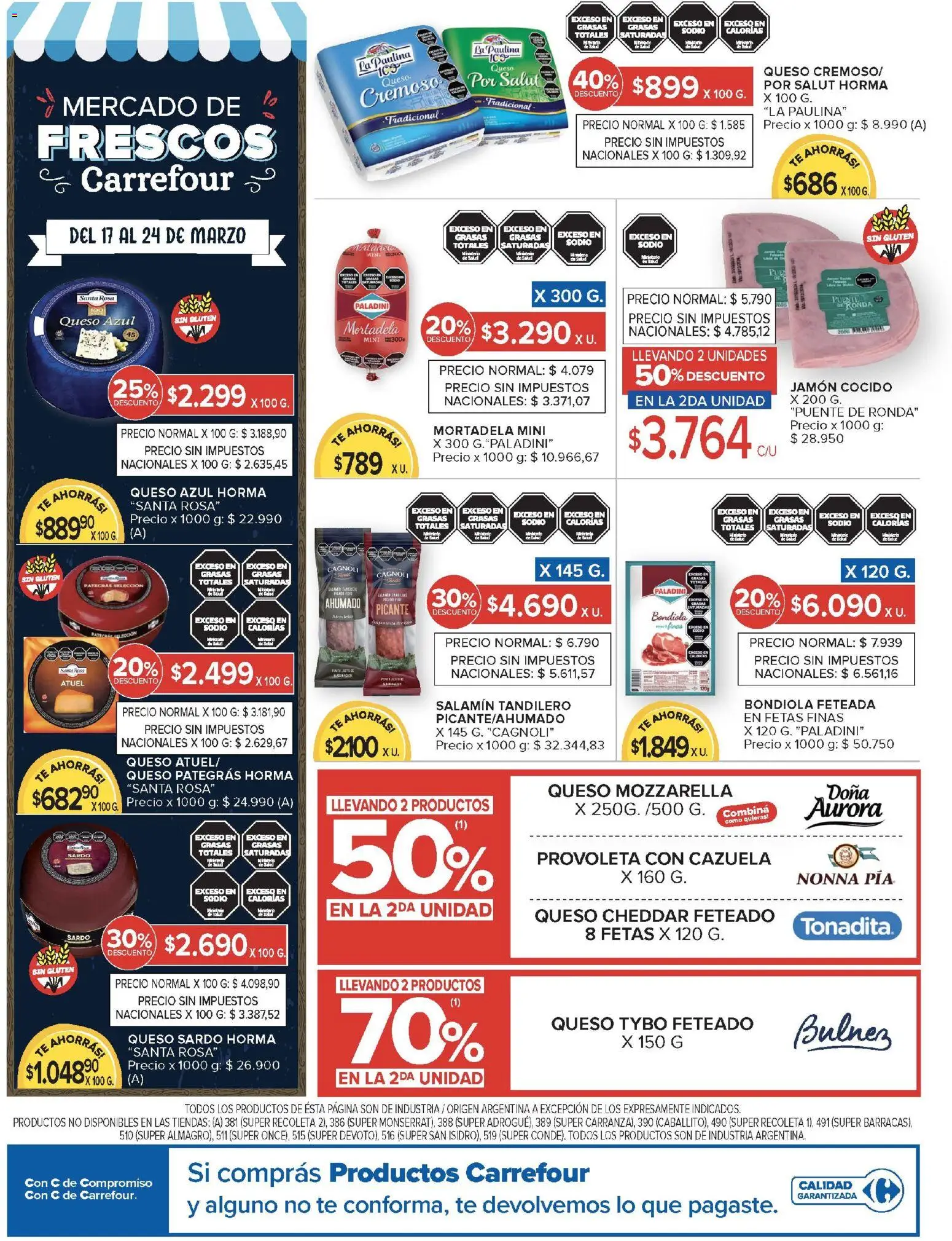 Carrefour ofertas │ válido desde el 17.03.2026 | Página: 6 | Productos: Jamón cocido, Mortadela, Jamón, Té