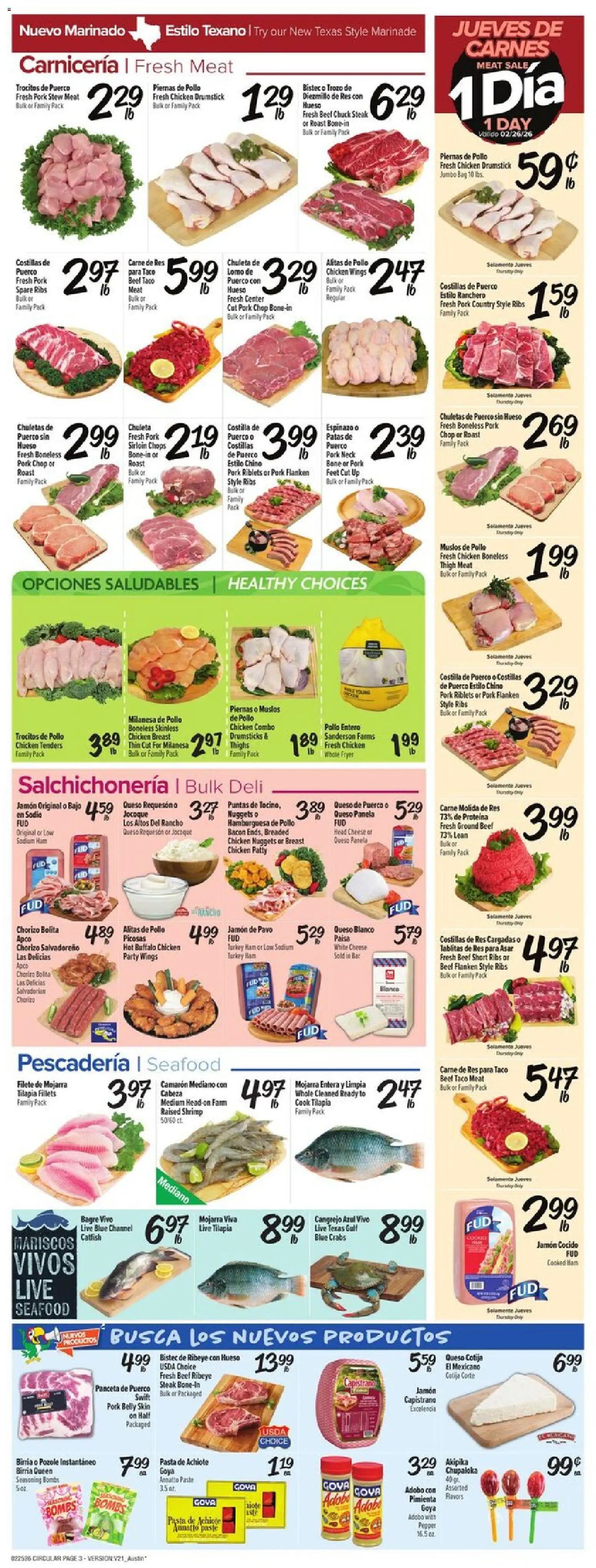 Fiesta Mart Weekly Ad - valid from 25.02.2026 | Page: 3 | Products: Beef, Pepper, Seafood, Bag