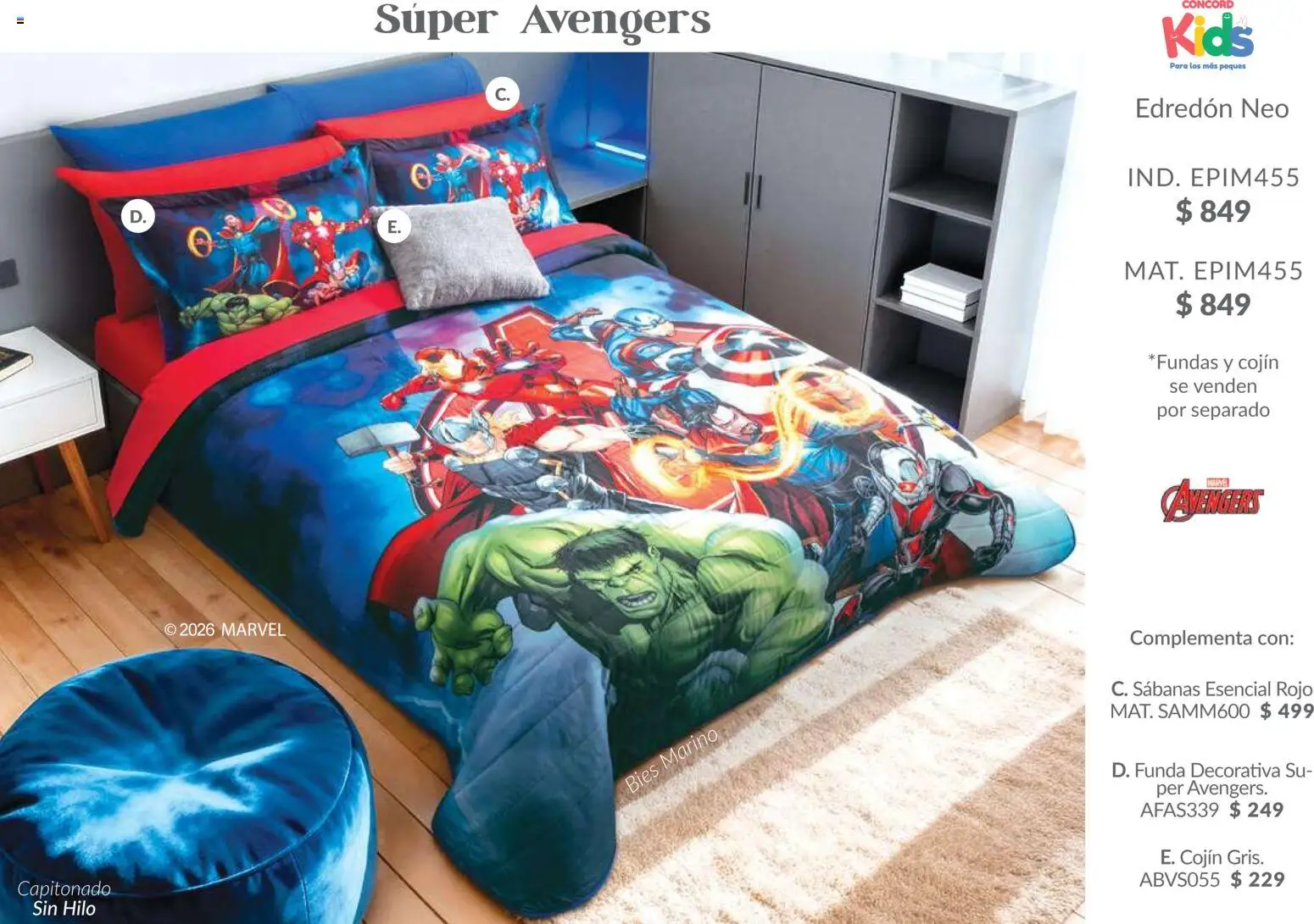 Nuevas ofertas de Colchas Concord válidas en toda la República Mexicana desde el 01.02.2026. ¡Encuentra las mejores ofertas en Colchas Concord catálogo Kids! | Página: 7 | Productos: Funda, Sabanas