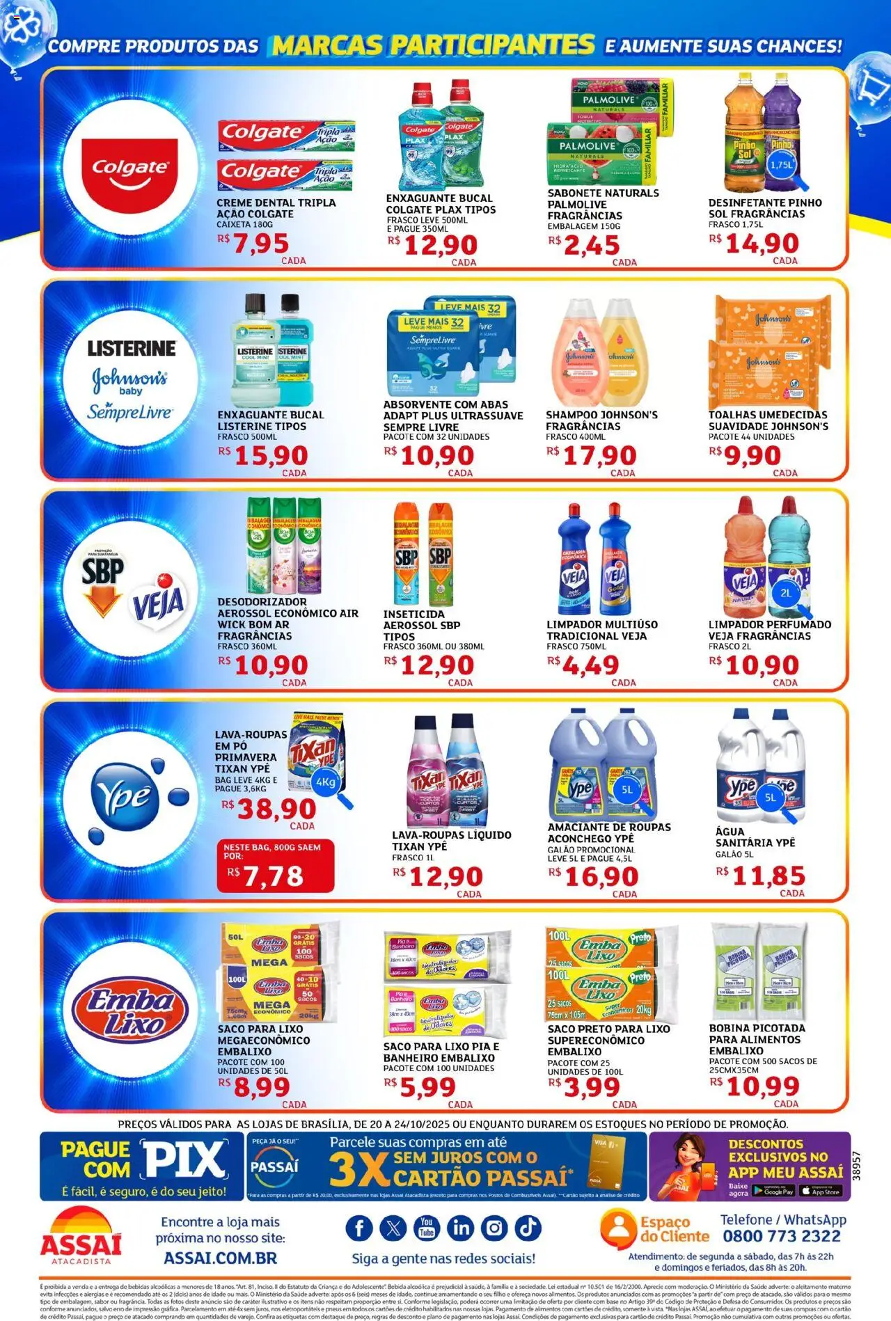 Assaí Atacadista Folheto - válido de 20.10.2025 | Página: 6 | Produtos: Enxaguante bucal, Roupas, Amaciante, Inseticida