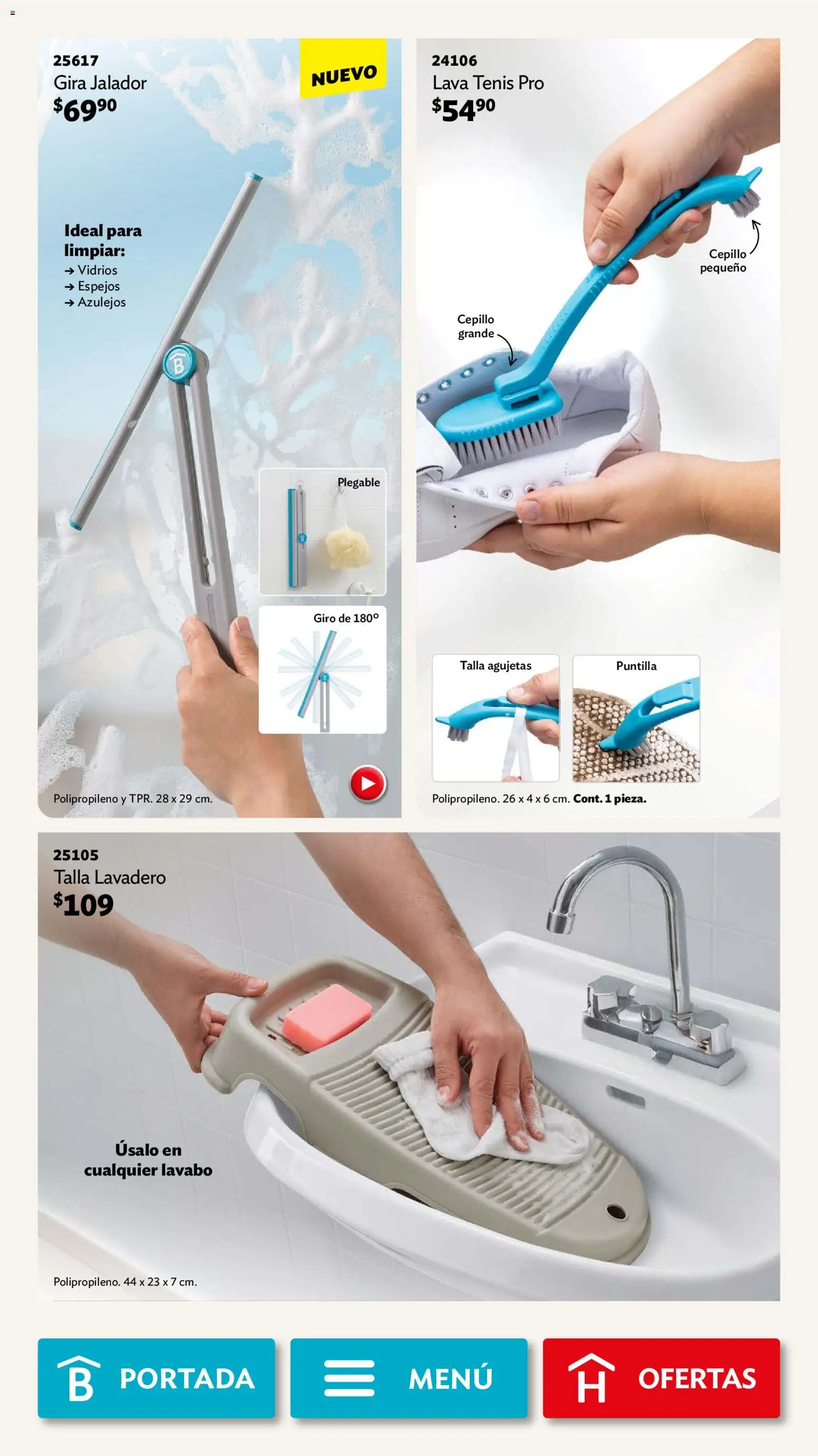 Nuevas ofertas de Betterware válidas en toda la República Mexicana desde el 03.11.2025. ¡Encuentra las mejores ofertas en Betterware campaña 11 2025! | Página: 106 | Productos: Lavadero, Tenis, Cepillo, Lavabo