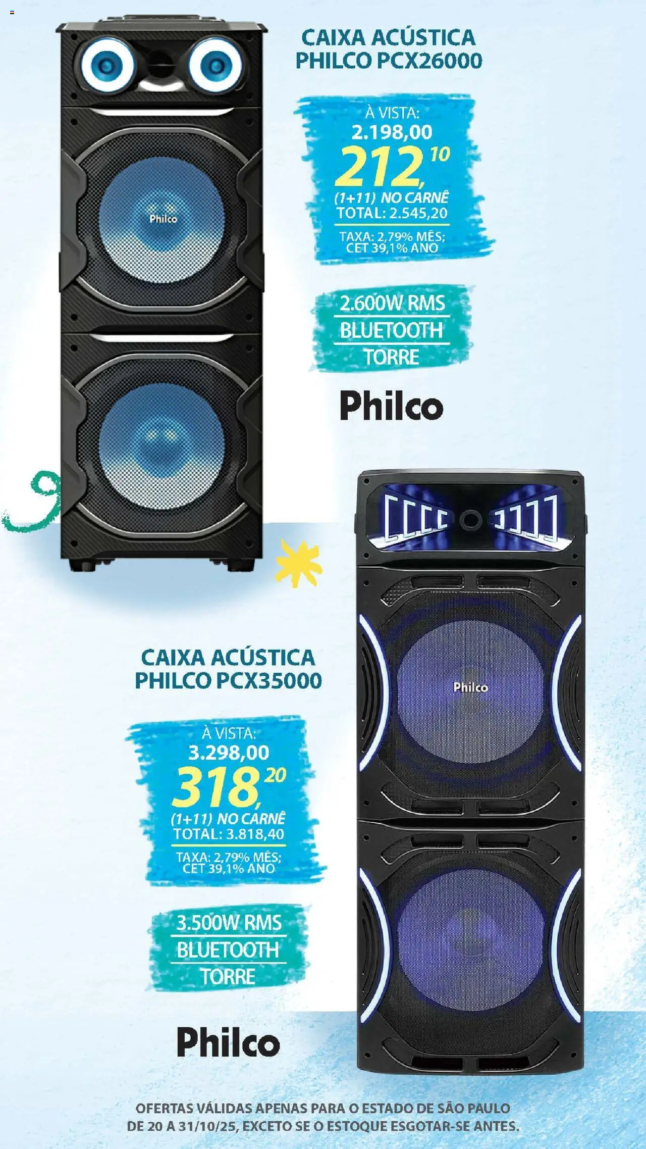 Lojas Cem Folheto - válido de 20.10.2025 | Página: 64 | Produtos: Caixa acústica, Caixa, Carne