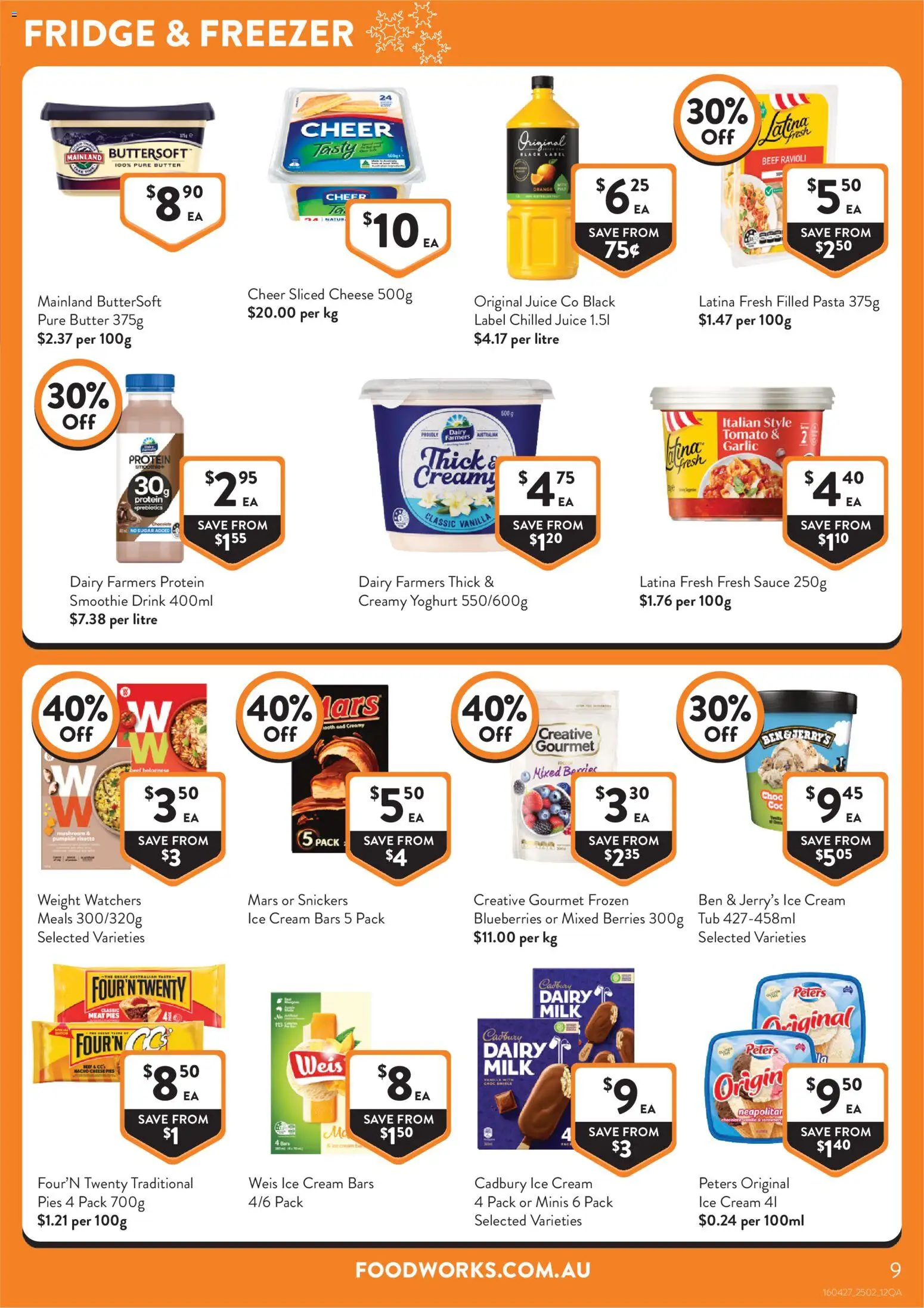 Foodworks catalogue - valid from 25.02.2026 | Page: 9 | Products: Cheese, Juice, Cream, Pumpkin