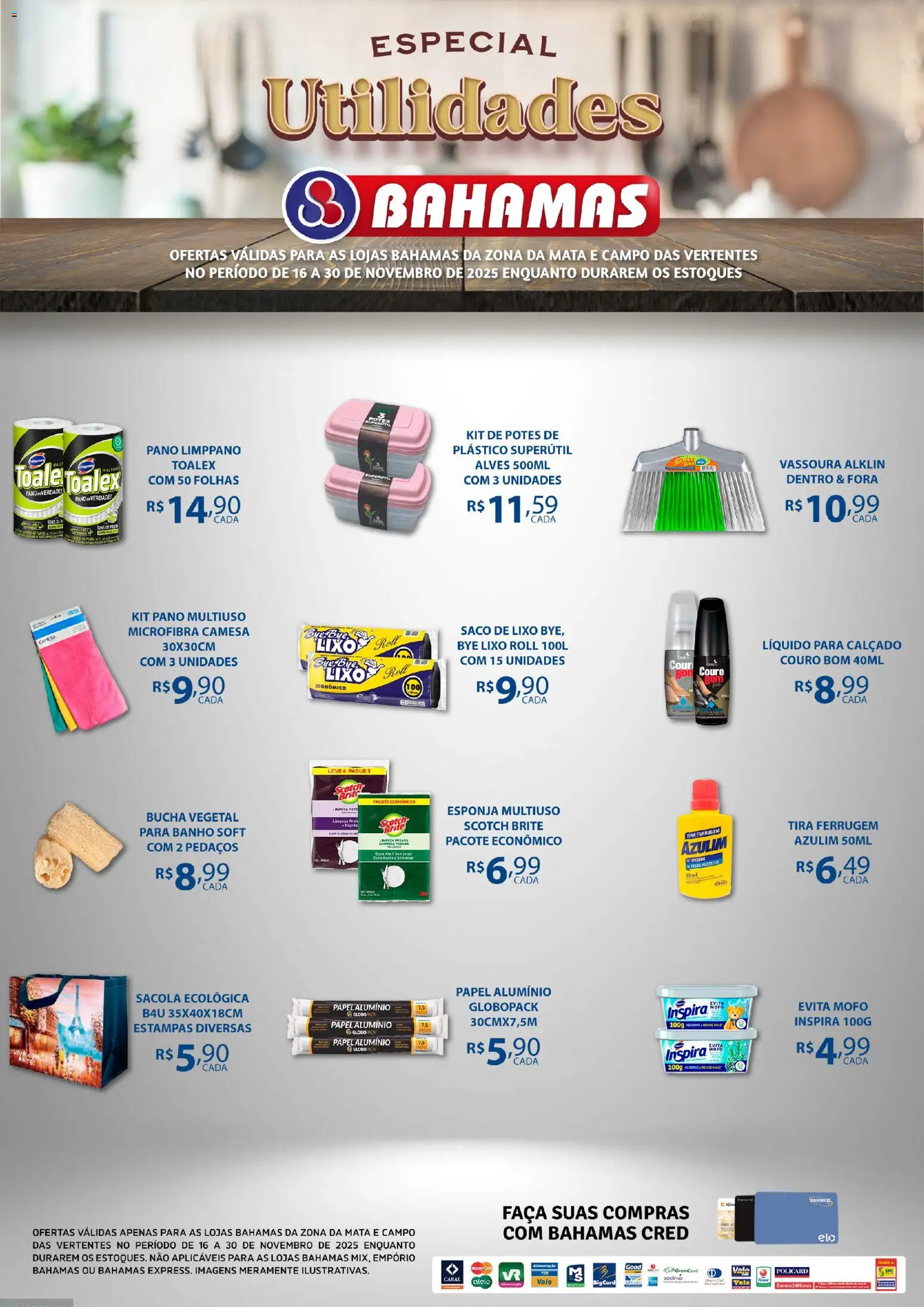 Bahamas Supermercados Folheto - válido de 16.11.2025 | Página: 2 | Produtos: Bucha vegetal, Esponja, Banco, Faca
