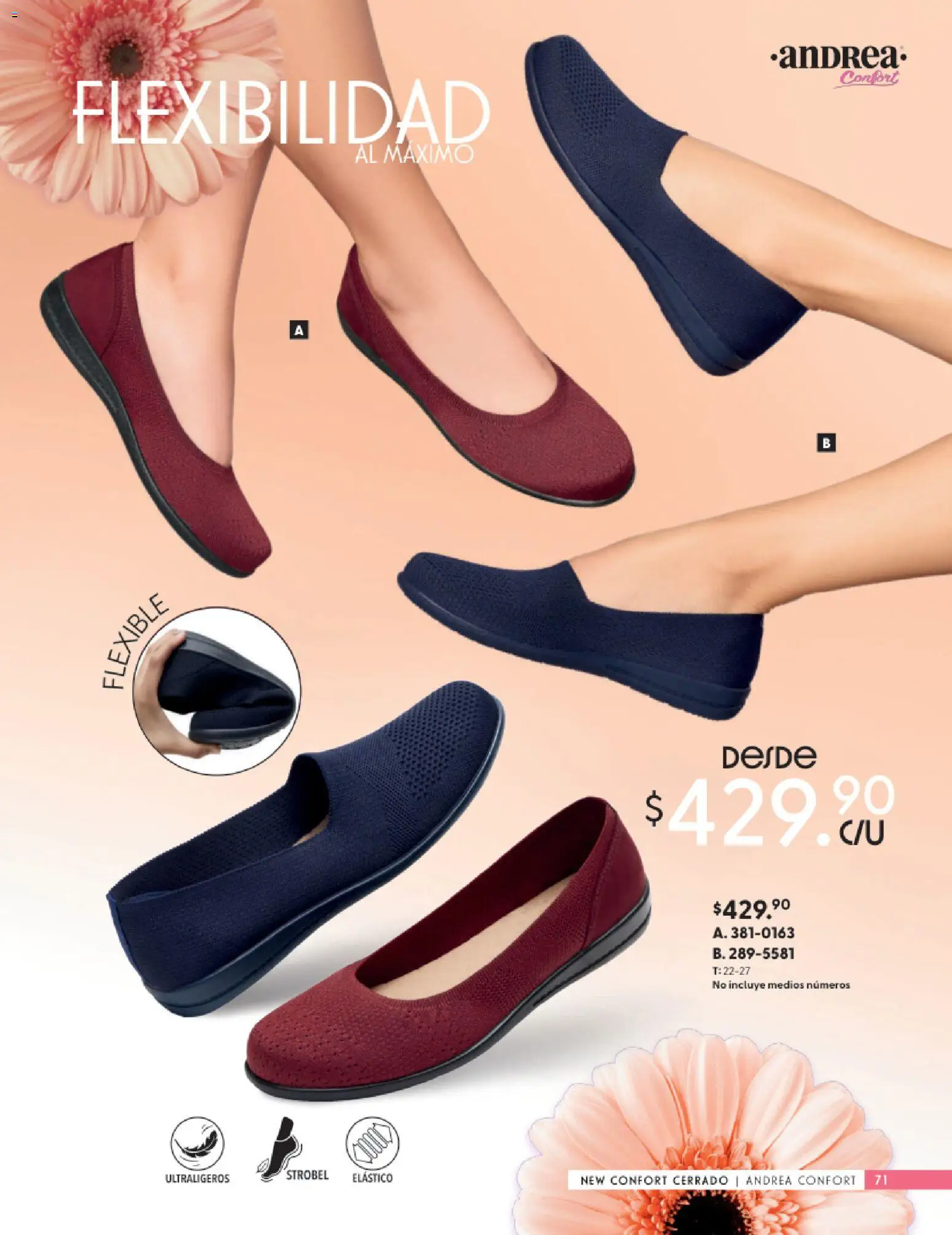 Nuevas ofertas de Andrea válidas en toda la República Mexicana desde el 25.01.2026. ¡Encuentra las mejores ofertas en Andrea catálogo Calzado Confort ! | Página: 71 | Productos: Flexible