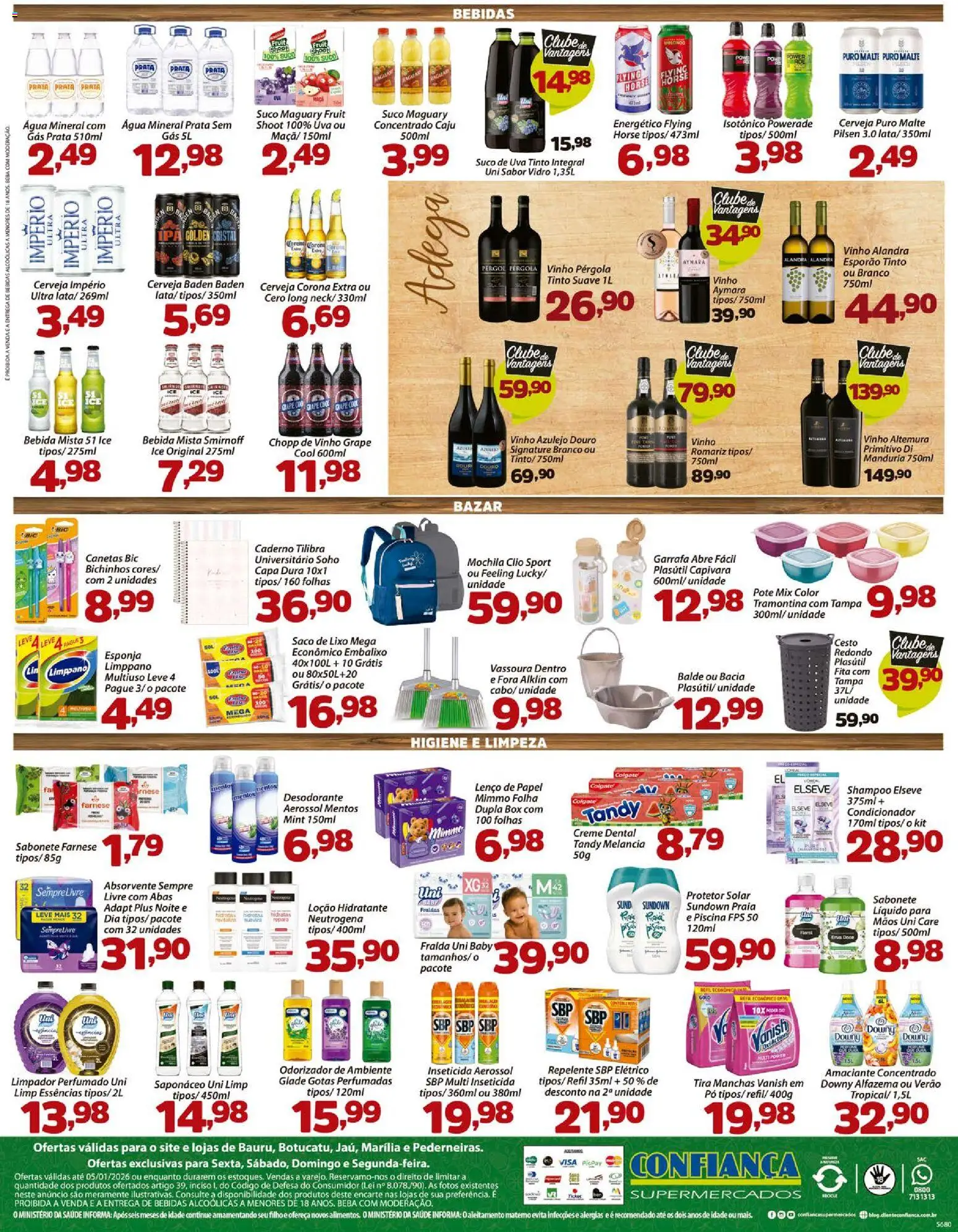 Confiança Folheto - válido de 02.01.2026 | Página: 4 | Produtos: Azulejo, Água mineral, Fraldas, Balde