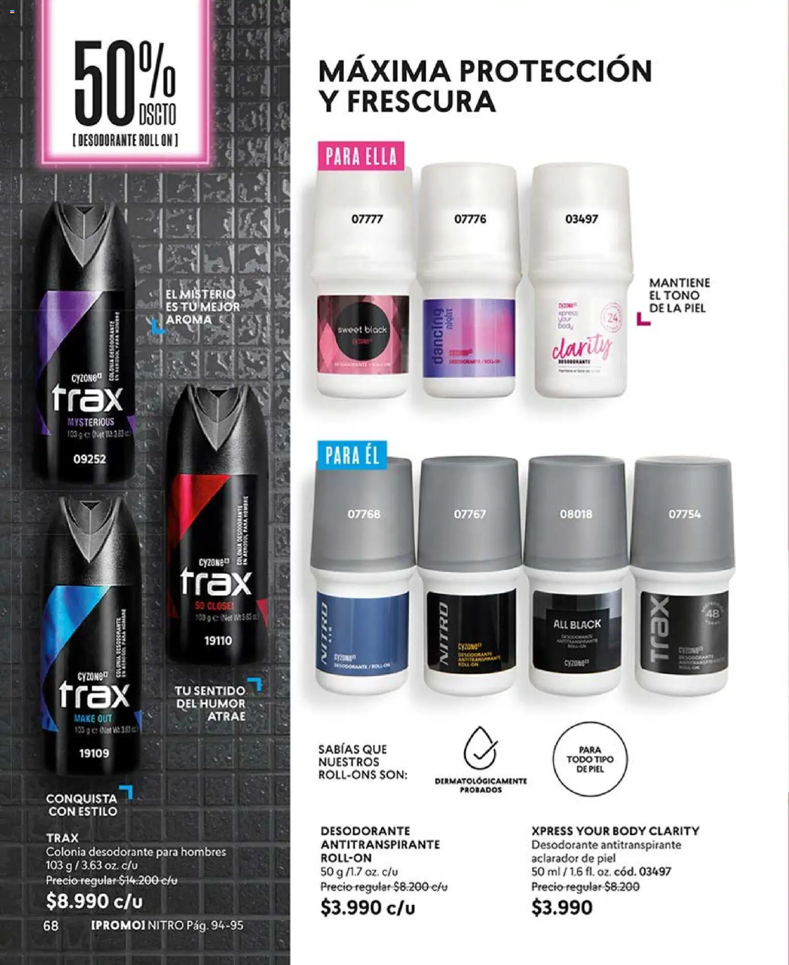 Catálogo CyZone Campaña 5 │ válido desde el 01.03.2026 | Página: 68 | Productos: Body, Desodorante, Antitranspirante