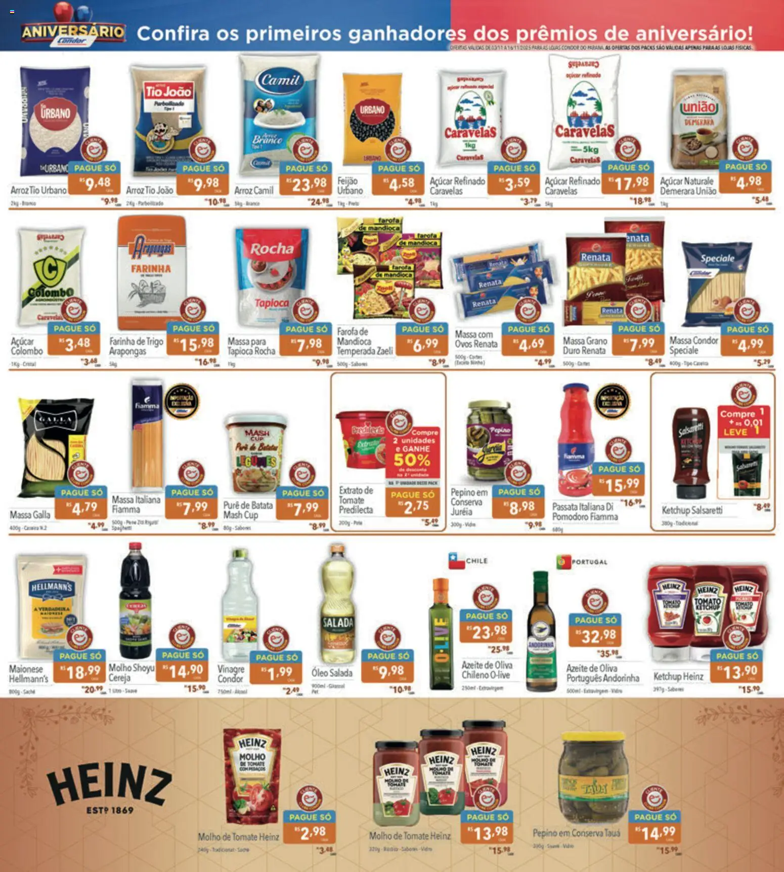 Supermercados Condor Folheto - válido de 03.11.2025 | Página: 4 | Produtos: Cereja, Molho de tomate, Farinha de trigo, Óleo