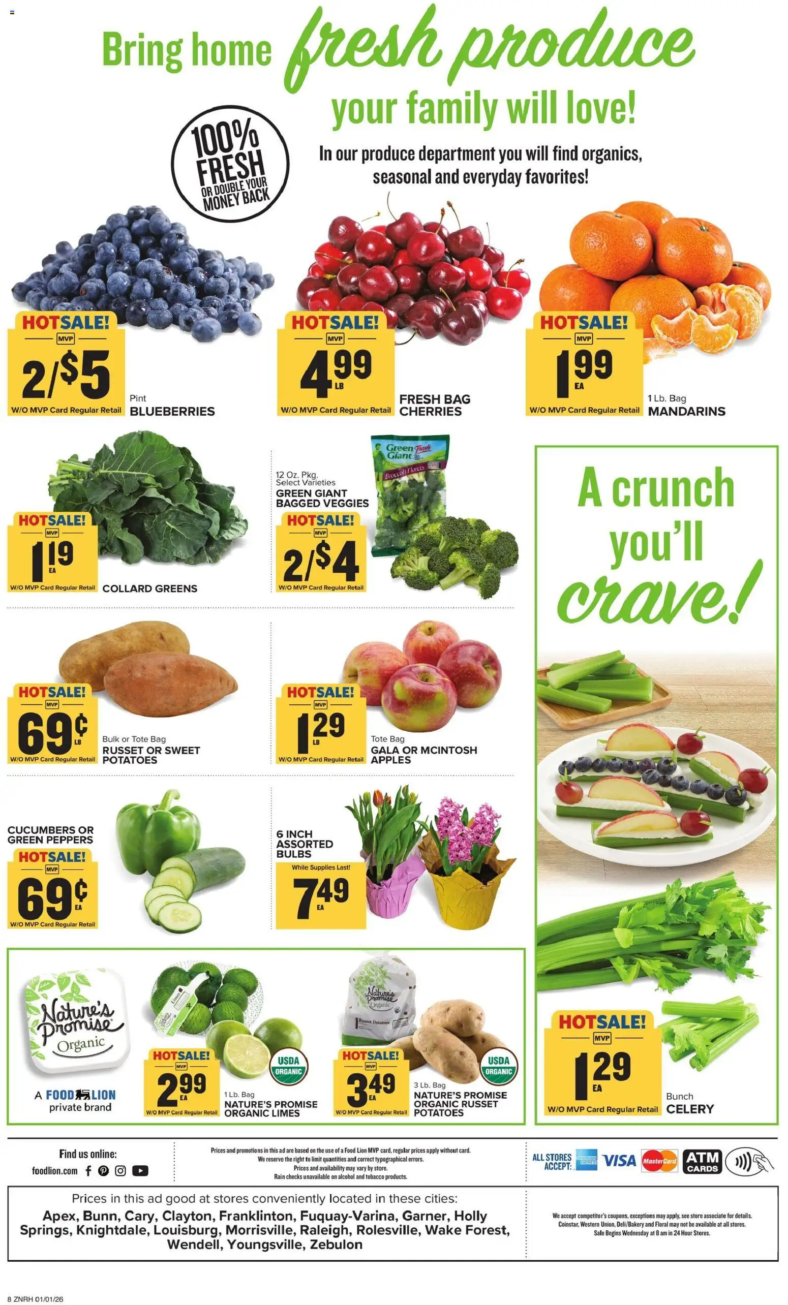 Food Lion Weekly Ad - valid from 01.01.2026 | Page: 15 | Products: Broccoli, Apples, Cucumbers, Bag
