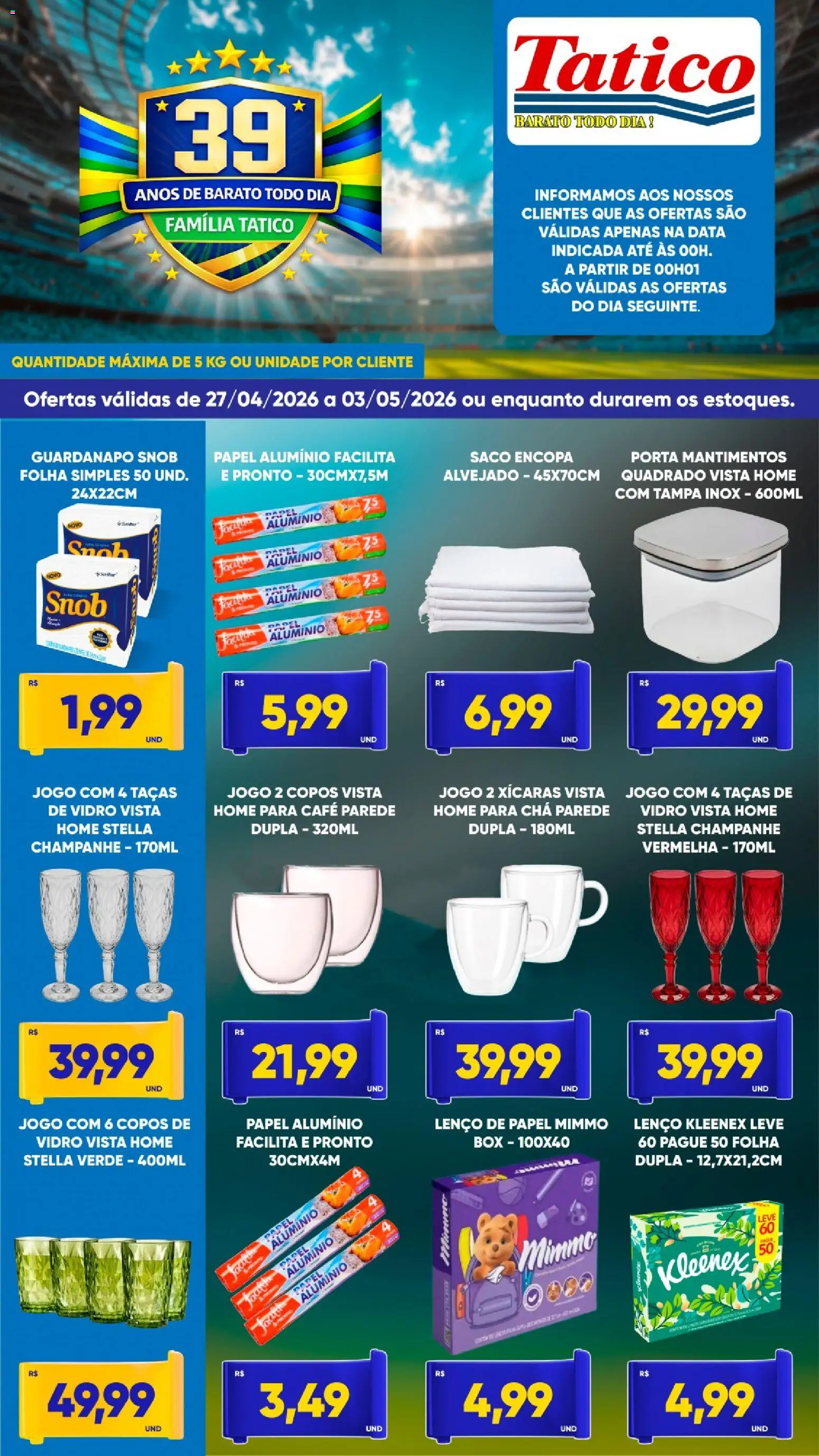 Tatico Folheto - válido de 27.04.2026 | Página: 9 | Produtos: Taças, Lenço, Xícaras, Chá