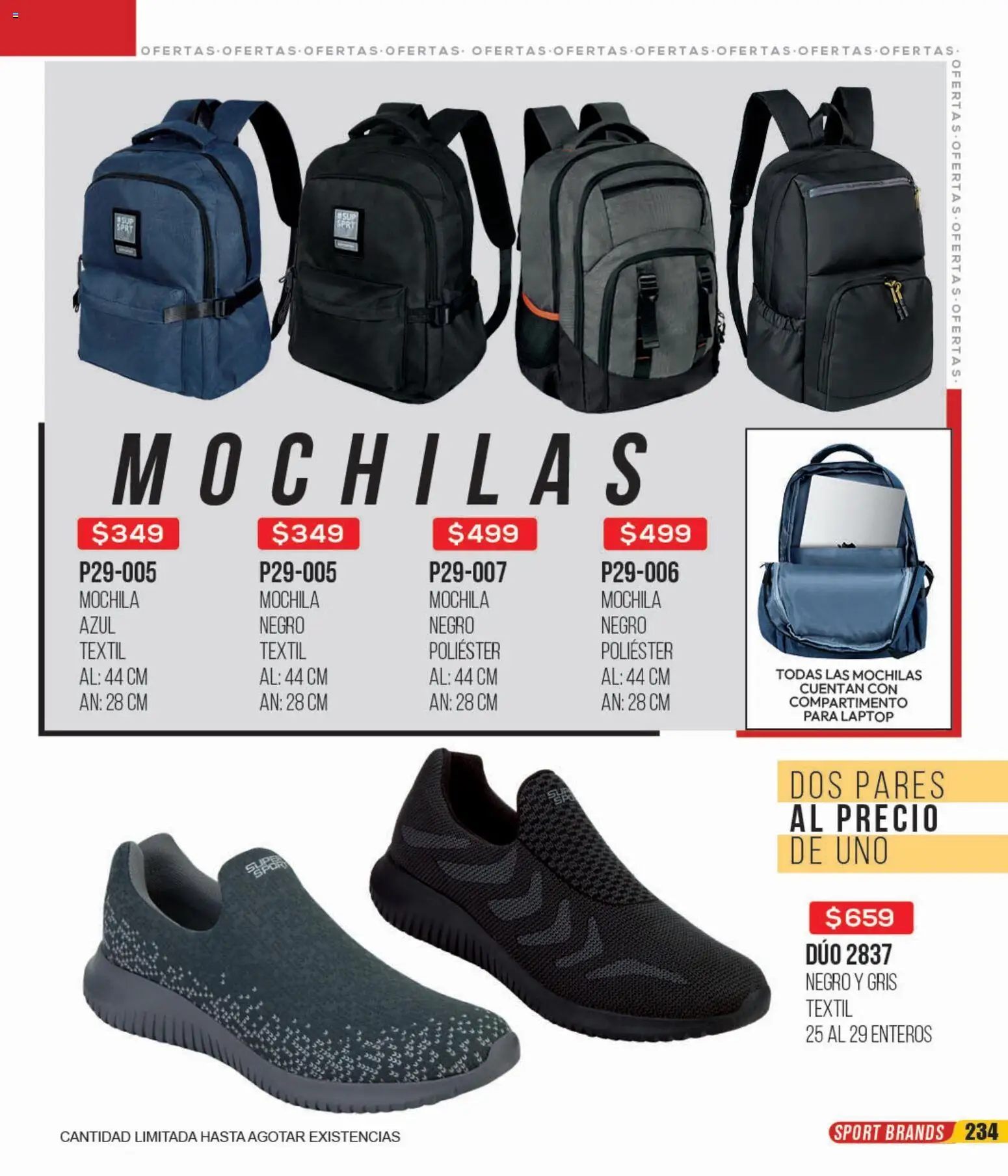 Nuevas ofertas de Cklass válidas en toda la República Mexicana desde el 12.01.2026. ¡Encuentra las mejores ofertas en Cklass catálogo Mega Ofertas Calzado! | Página: 235 | Productos: Mochila