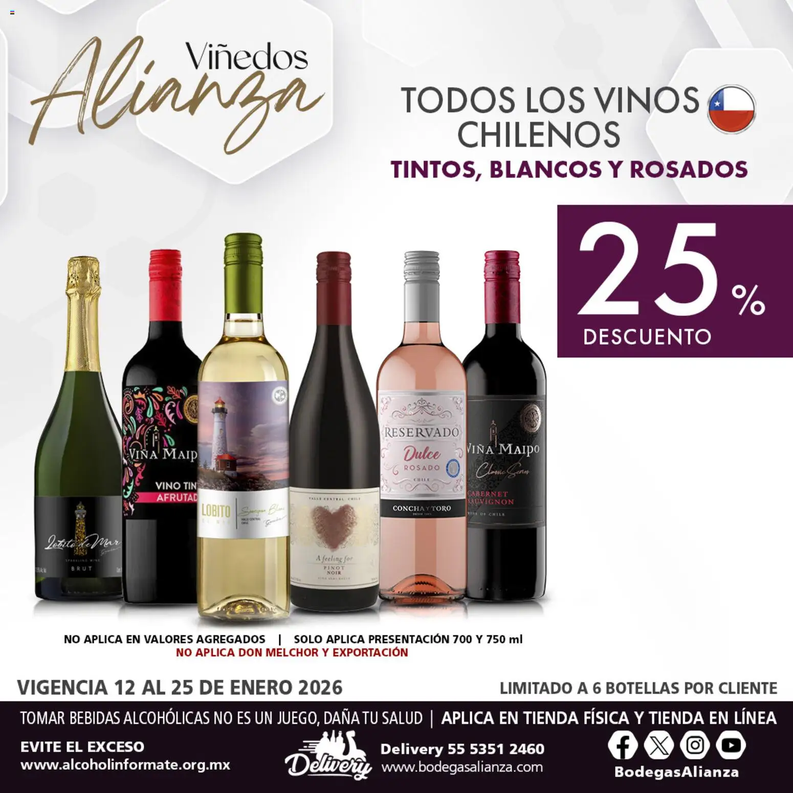 Nuevas ofertas de Bodegas Alianza válidas en toda la República Mexicana desde el 12.01.2026. ¡Encuentra las mejores ofertas en Bodegas Alianza catálogo Viñedos Alianza! | Página: 2 | Productos: Vino