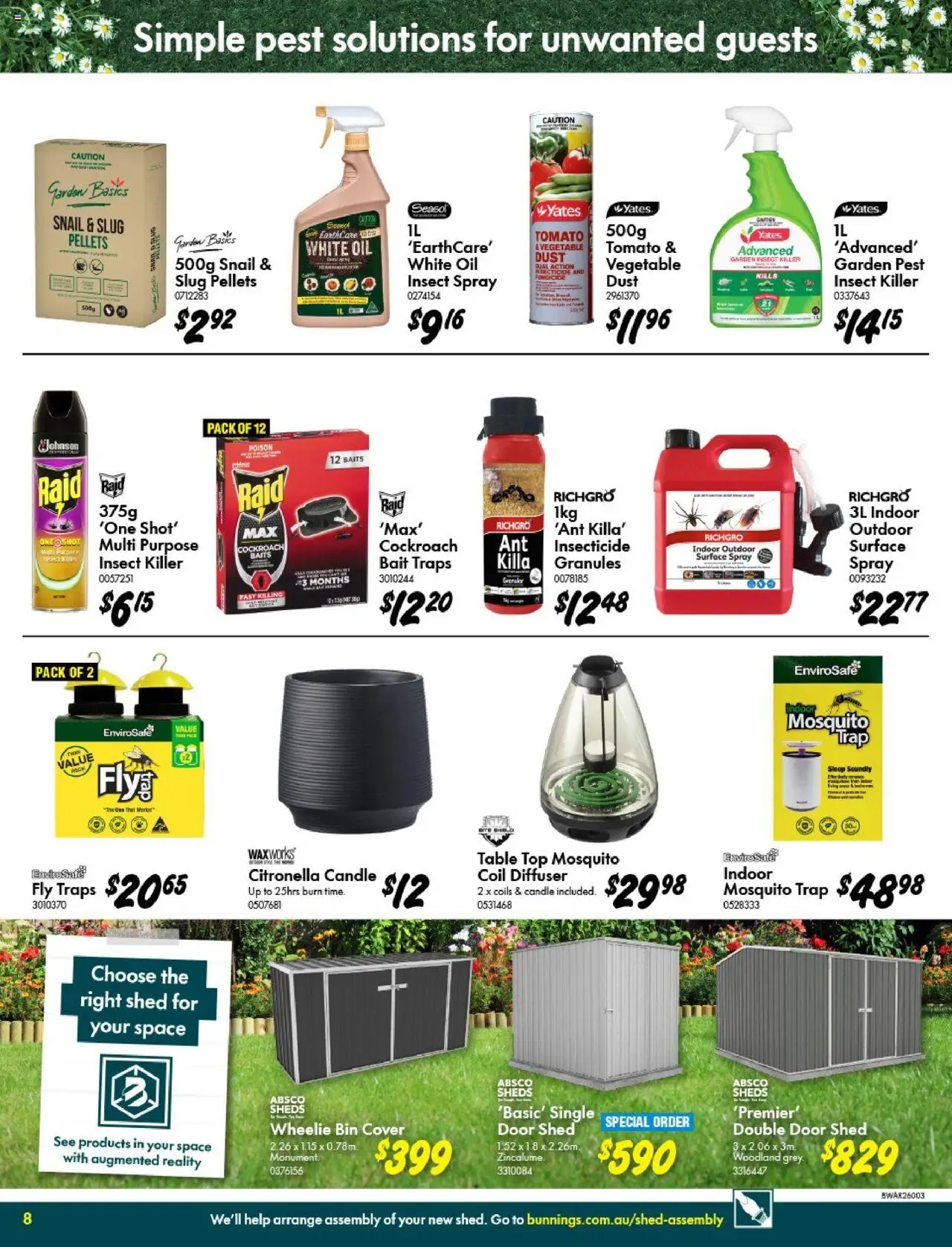 Bunnings Warehouse catalogue - valid from 10.09.2025 | Page: 8 | Products: Table, Door, Oil, Shed
