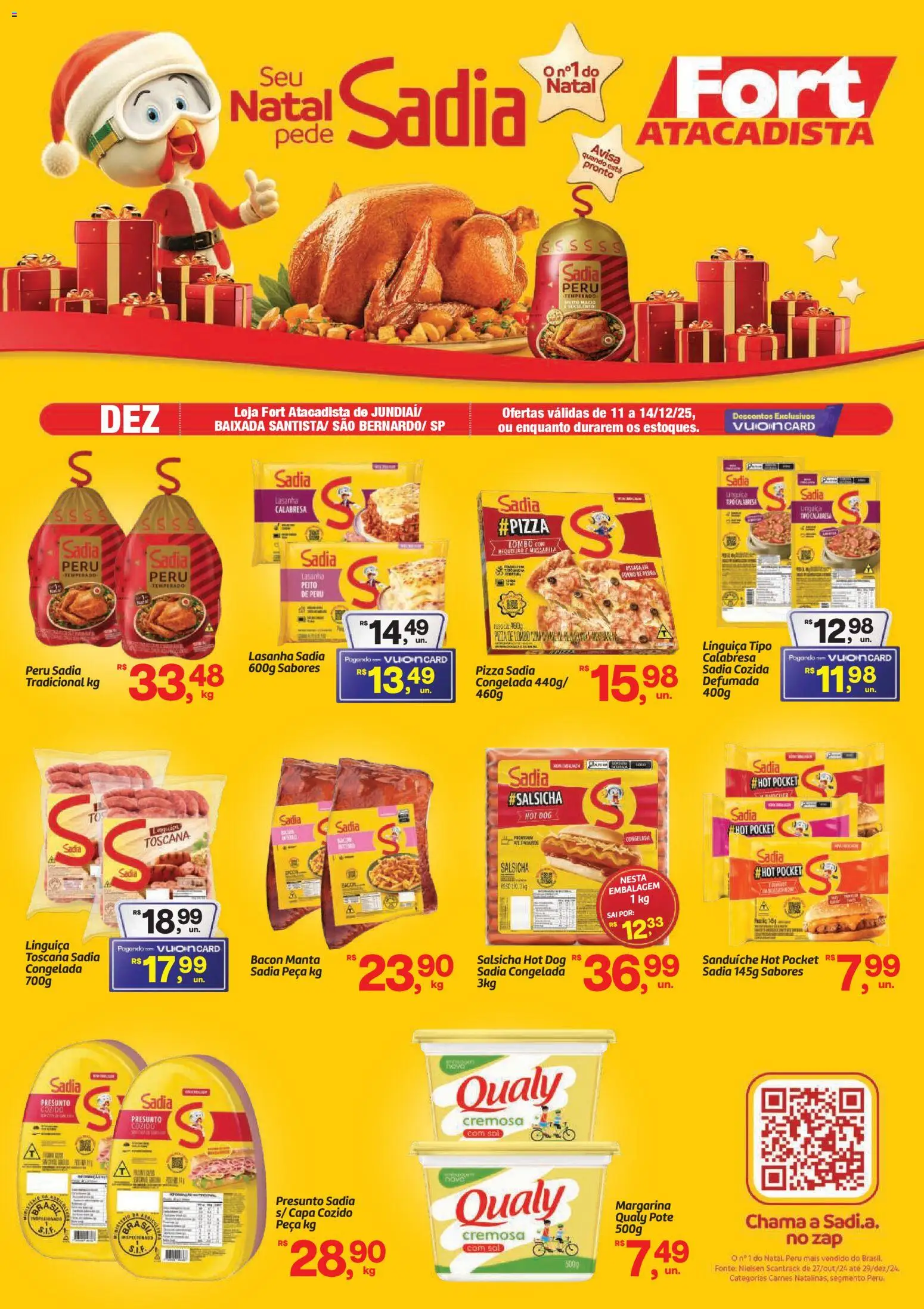 Fort Atacadista Folheto - válido de 11.12.2025 | Página: 1 | Produtos: Presunto, Pizza, Sanduíche, Margarina