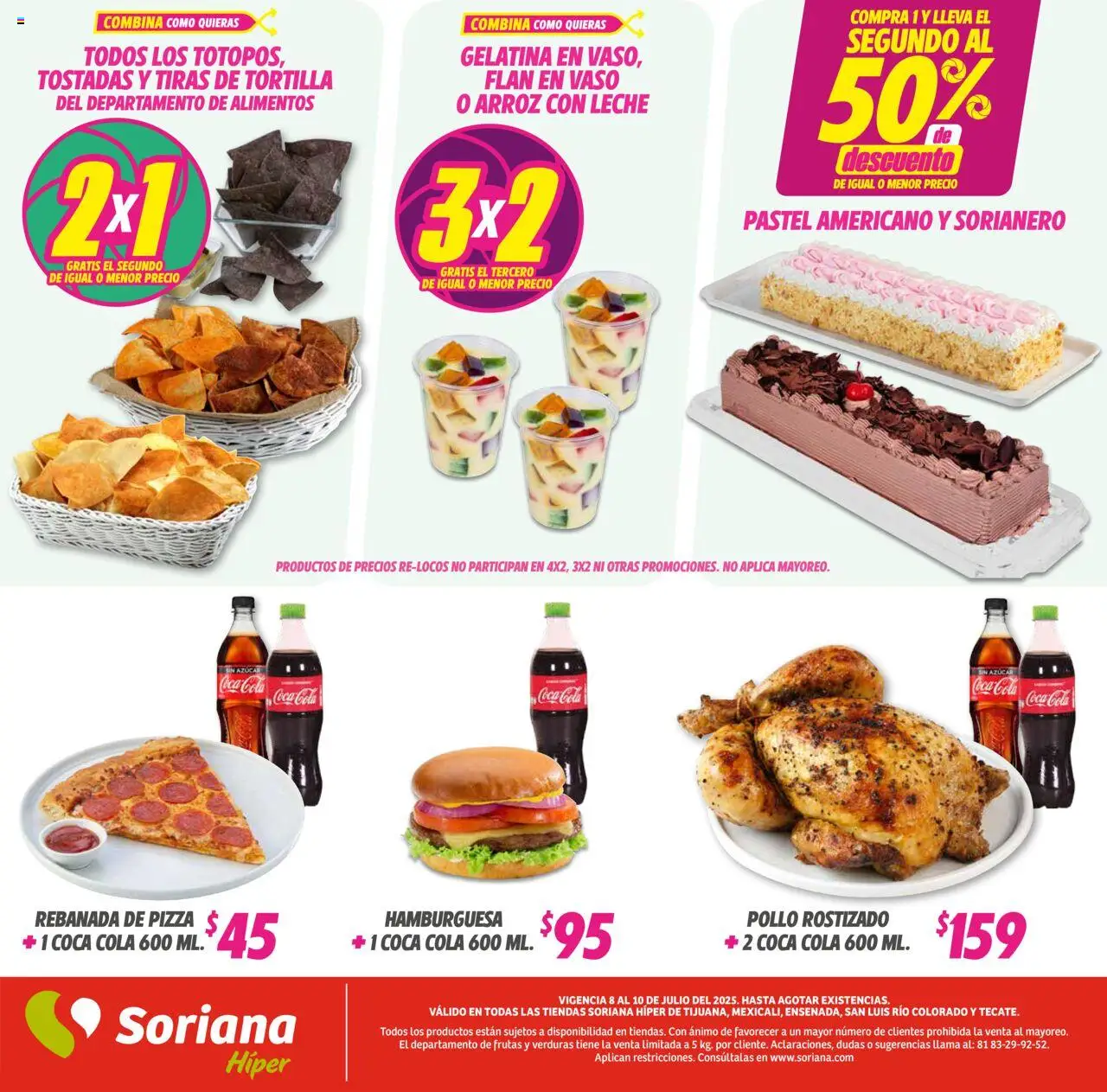 Nuevas ofertas de Soriana válidas en toda la República Mexicana desde el 08.07.2025. ¡Encuentra las mejores ofertas en Soriana - Martes y Miércoles del Campo Híper: Tijuana, Mexicali, Ensenada, San Luis Río Colorado y Tecate! | Página: 6 | Productos: Pollo, Azúcar, Pastel, Arroz
