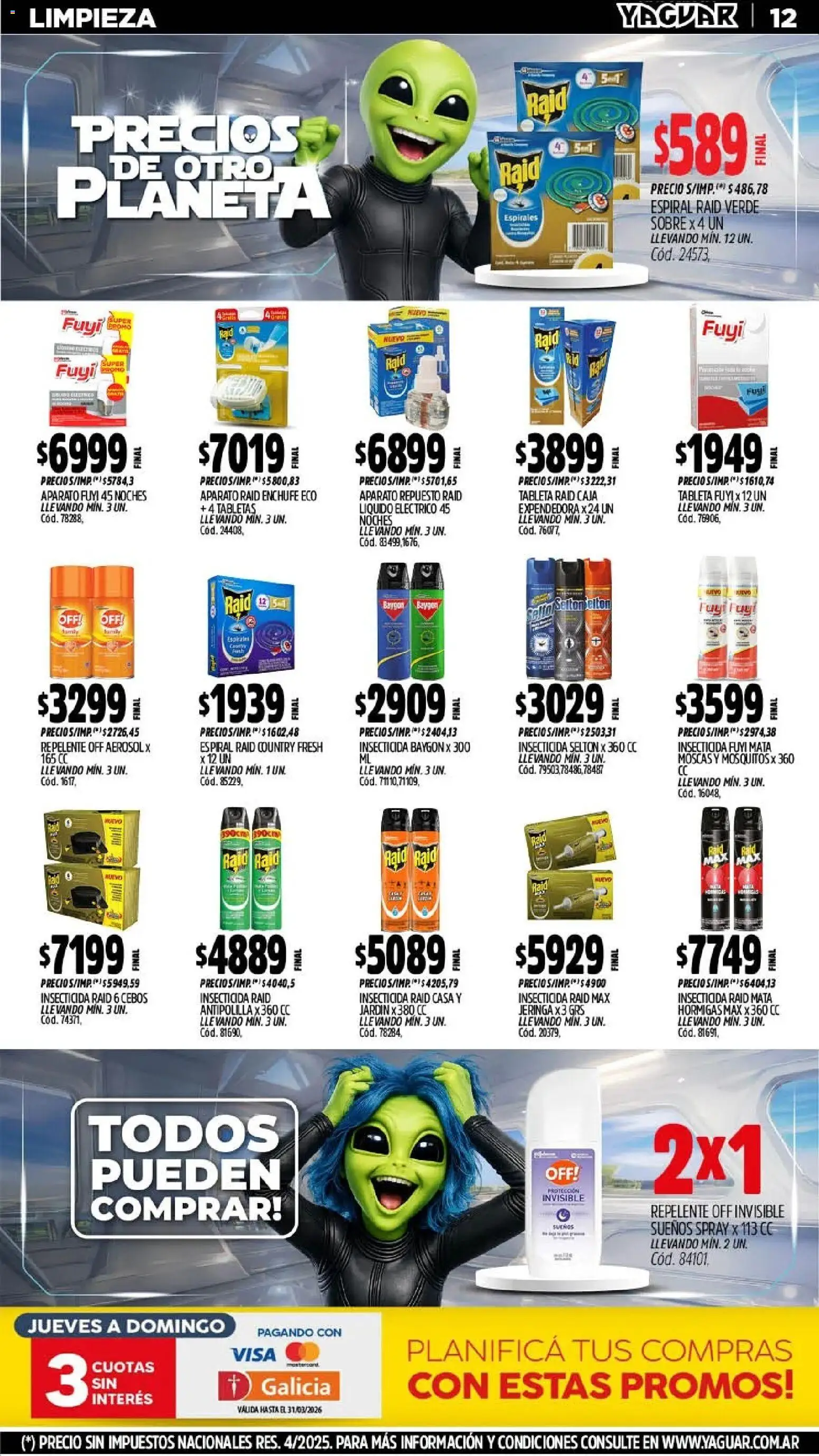 Yaguar - Oferta Semanal Neuquen │ válido desde el 11.03.2026 | Página: 14 | Productos: Tableta, Repelente, Insecticida, Sobre