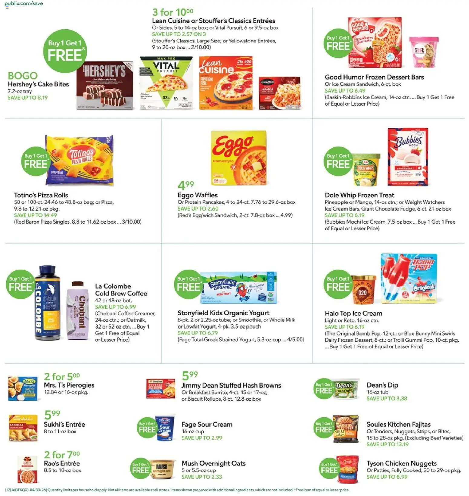 Publix Weekly Ad - valid from 29.04.2026 | Page: 12 | Products: Coffee, Pizza, Ice cream, Onion