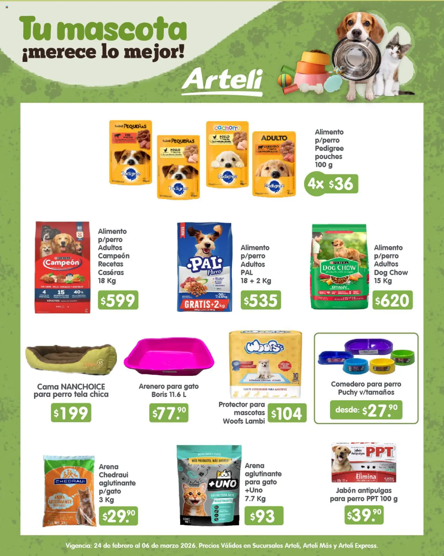 Nuevas ofertas de Arteli válidas en toda la República Mexicana desde el 07.03.2026. ¡Encuentra las mejores ofertas en Arteli folleto Quincenal! | Página: 2 | Productos: Pollo, Cama, Tapete, Jabón