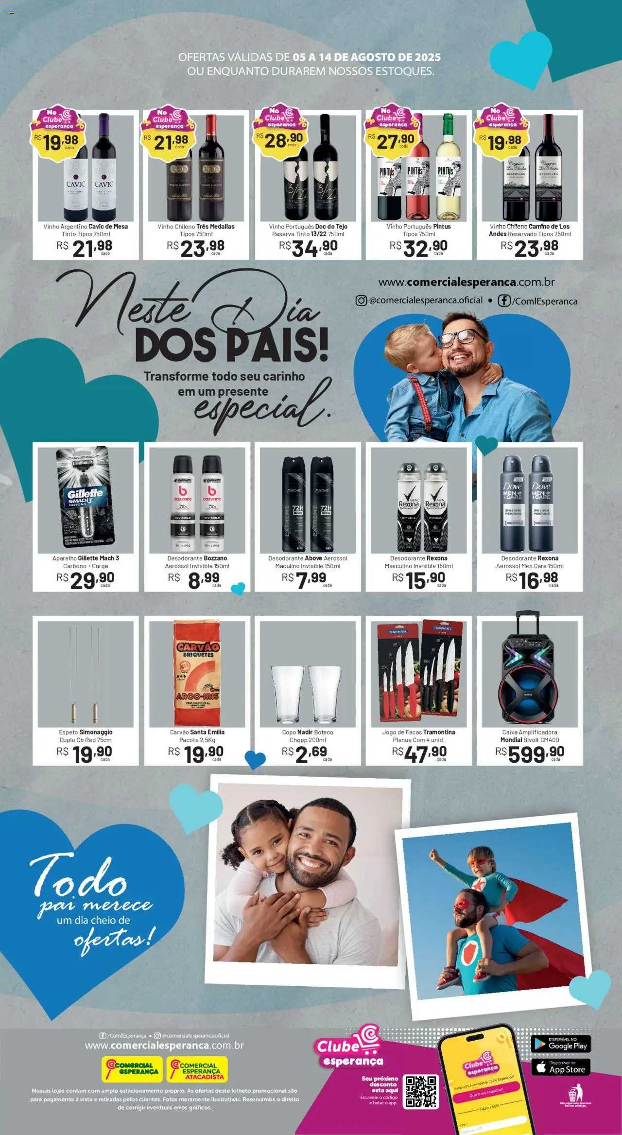 Comercial Esperança Folheto - válido de 05.08.2025 | Página: 2 | Produtos: Desodorante, Caixa, Vinho, Rexona