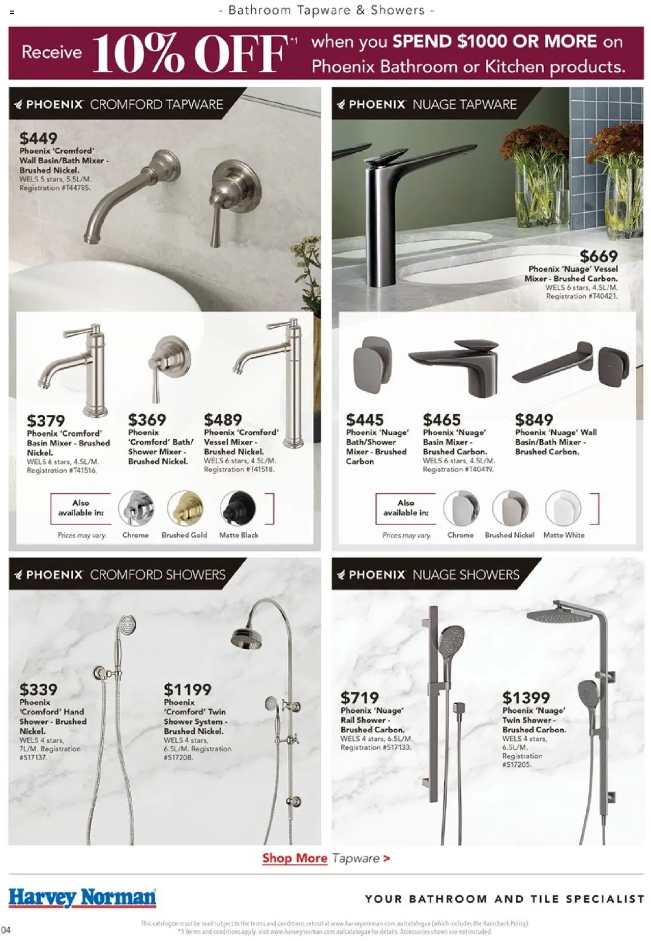 Harvey Norman catalogue - valid from 07.08.2025 | Page: 4 | Products: Shower, Accessories, Mixer, Bathroom