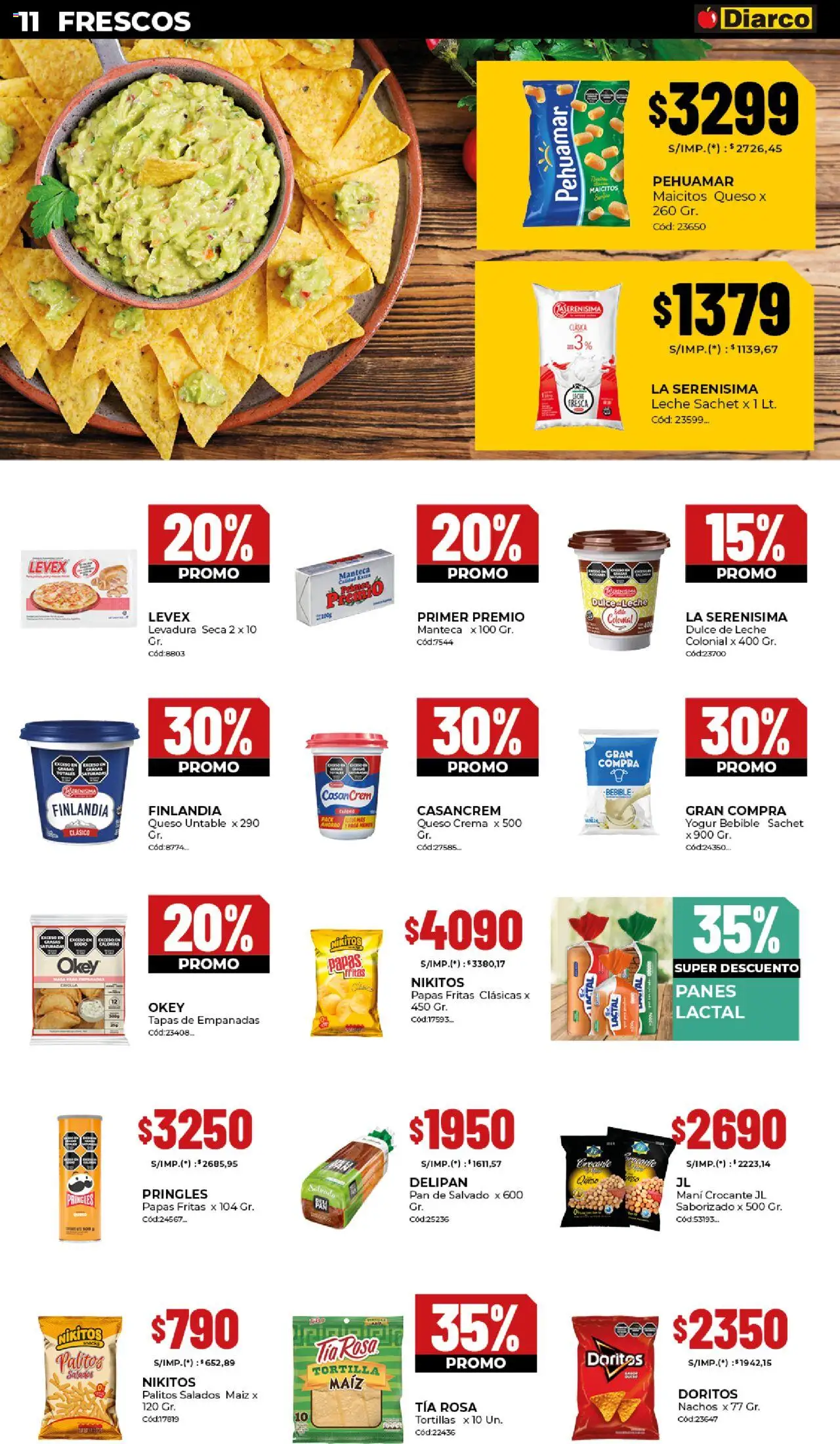 Diarco - Ofertas Gba │ válido desde el 29.09.2025 | Página: 11 | Productos: Maiz, Queso crema, Yogur, Papas fritas