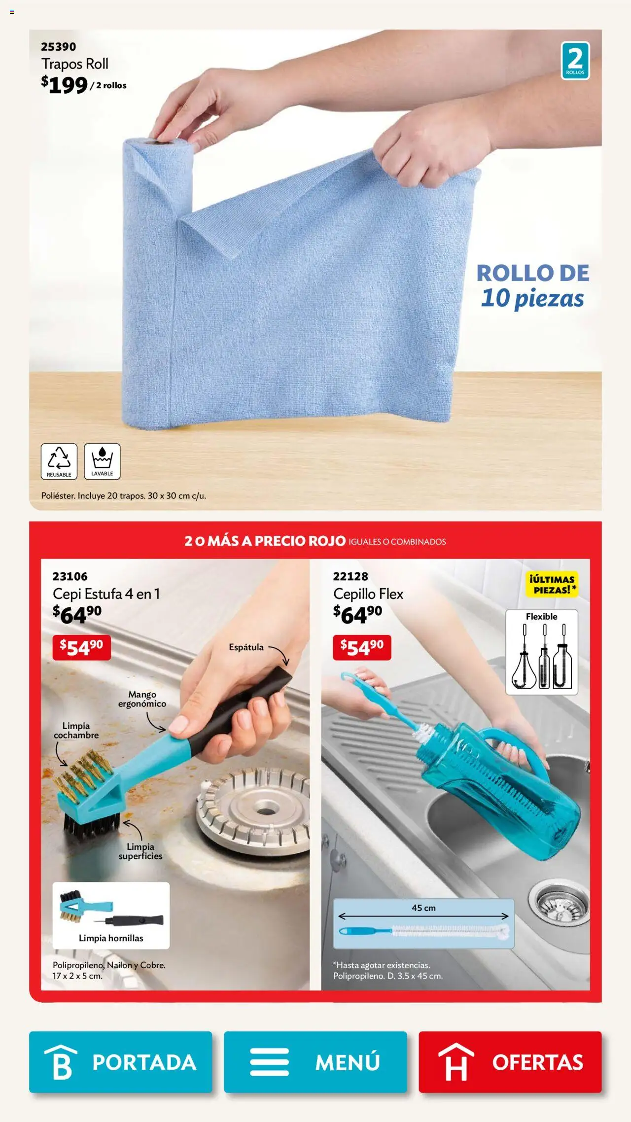Nuevas ofertas de Betterware válidas en toda la República Mexicana desde el 01.09.2025. ¡Encuentra las mejores ofertas en Betterware - Campaña 9 2025! | Página: 93 | Productos: Espátula, Cepillo, Mango, Flexible