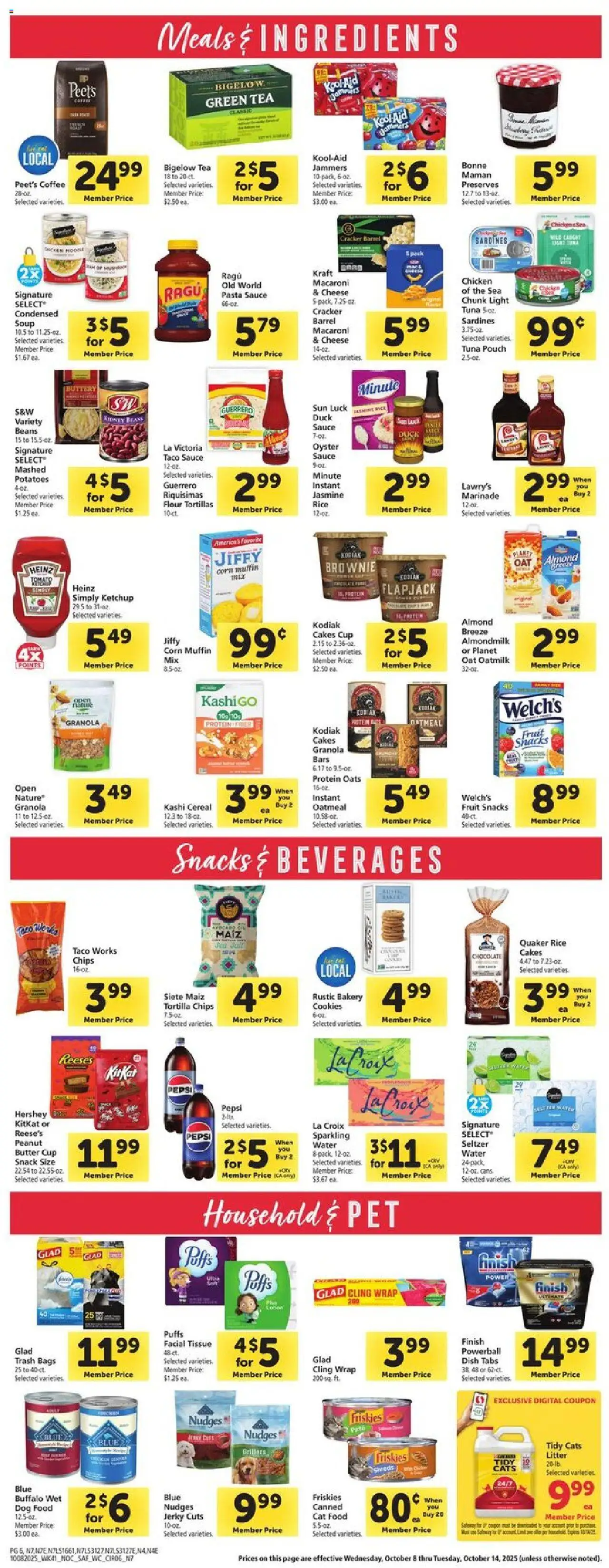 Safeway Weekly Ad - valid from 08.10.2025 | Page: 6 | Products: Butter, Coffee, Chips, Muffin
