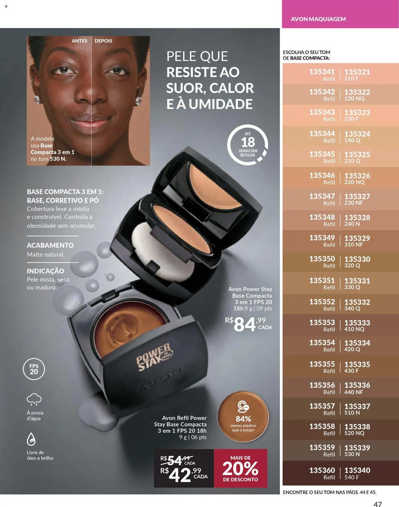 Avon Folheto - válido de 18.02.2026 | Página: 47 | Produtos: Corretivo, Pó, Óleo, Base
