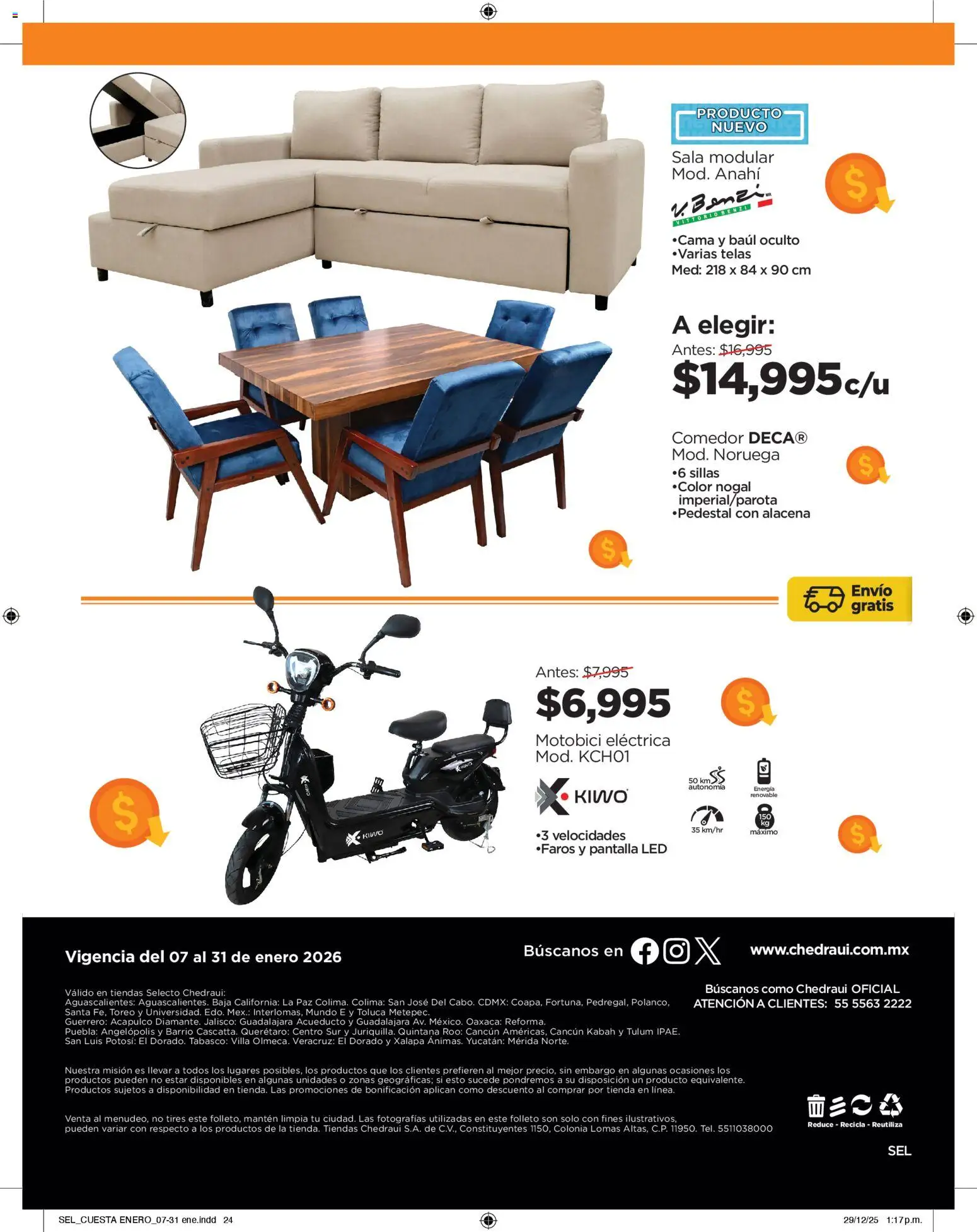 Nuevas ofertas de Chedraui válidas en toda la República Mexicana desde el 07.01.2026. ¡Encuentra las mejores ofertas en Chedraui folleto Llevarte más cuesta menos! | Página: 24 | Productos: Alacena, Modular