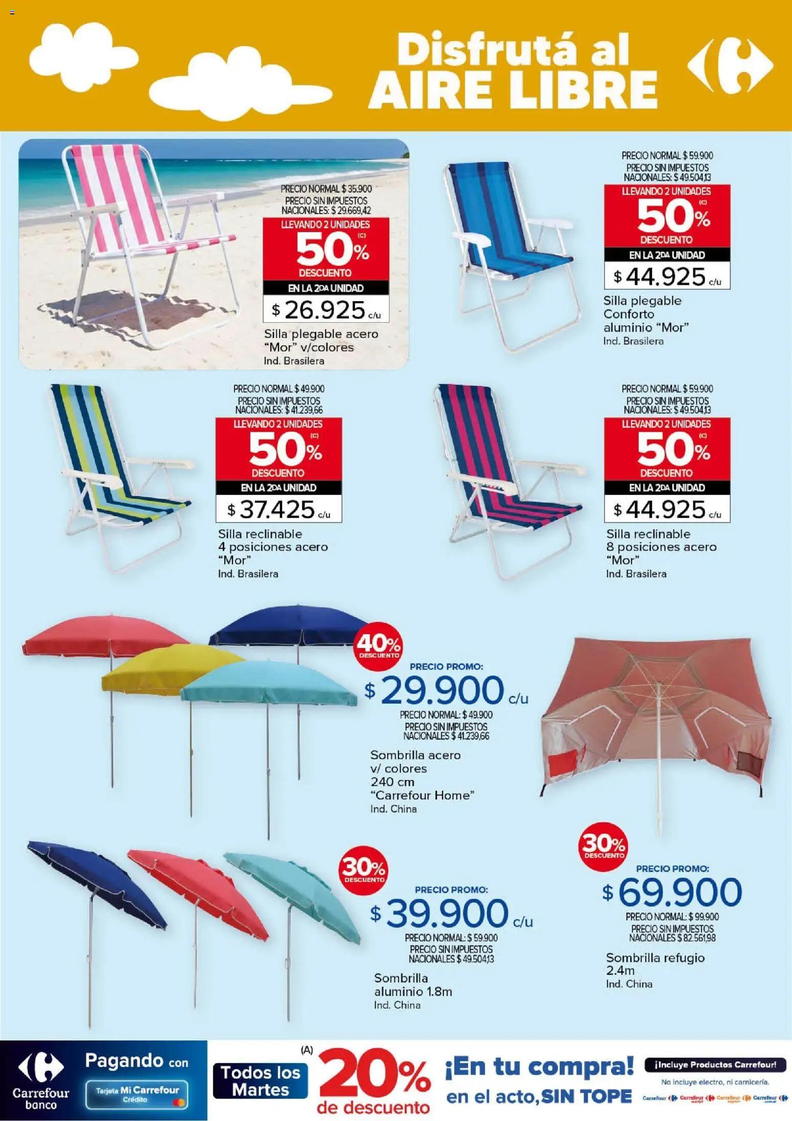 Carrefour ofertas │ válido desde el 23.12.2025 | Página: 9 | Productos: Banco, Silla, Sombrilla