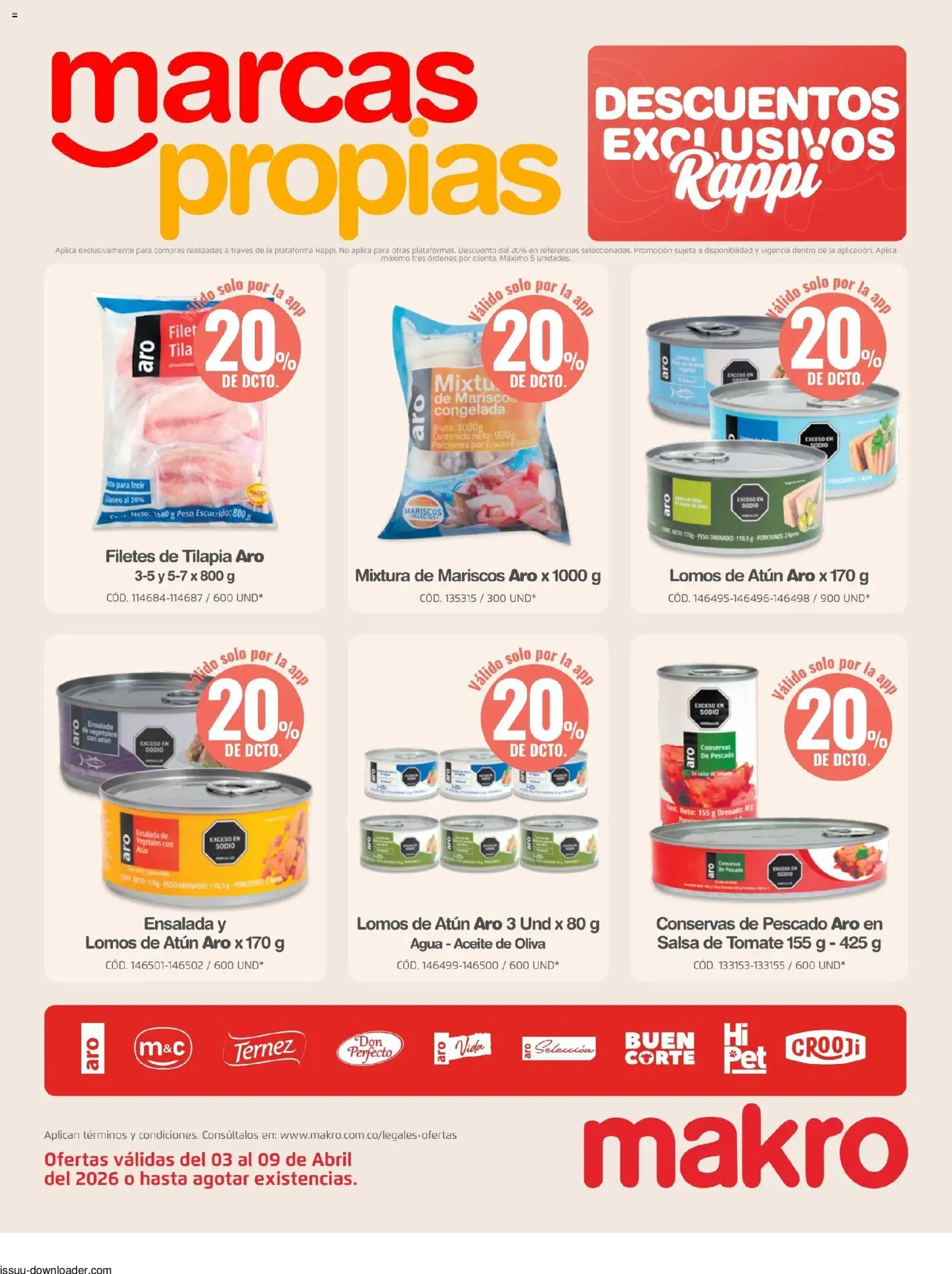 Makro revista - valida desde el 03.04.2026 | Página: 4 | Productos: Pescado, Salsa de tomate, Peso, Tomate