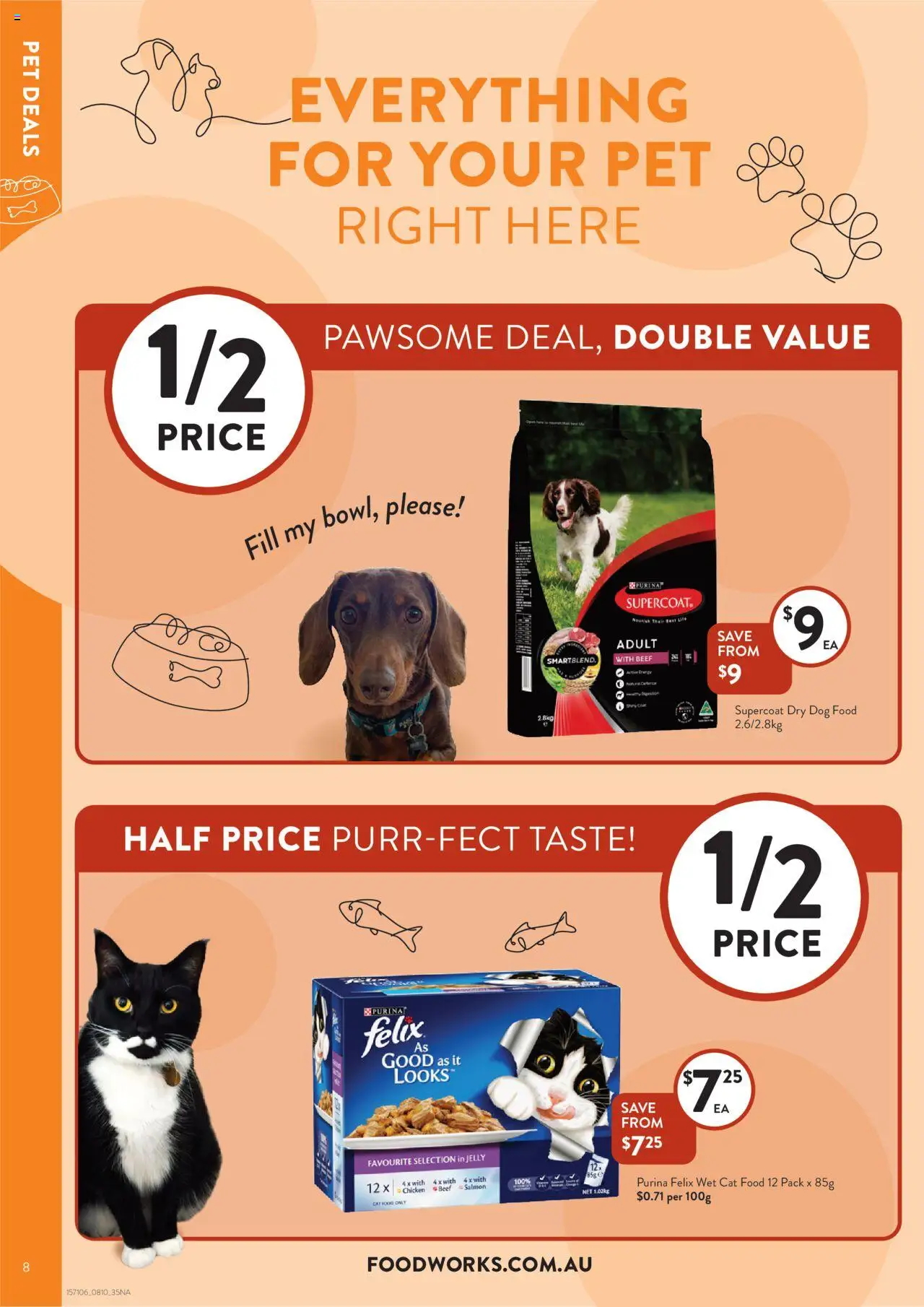 Foodworks catalogue - valid from 08.10.2025 | Page: 8 | Products: Chicken, Beef, Dog food, Salmon