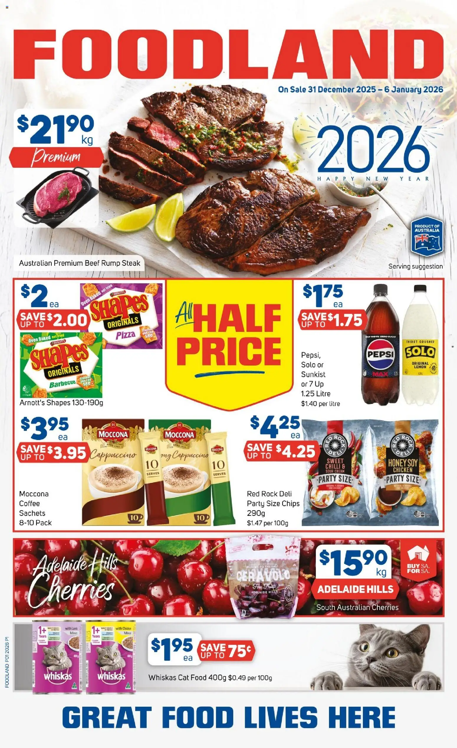 Foodland catalogue - valid from 31.12.2025 | Page: 1 | Products: Pizza, Sugar, Lemon, Chilli