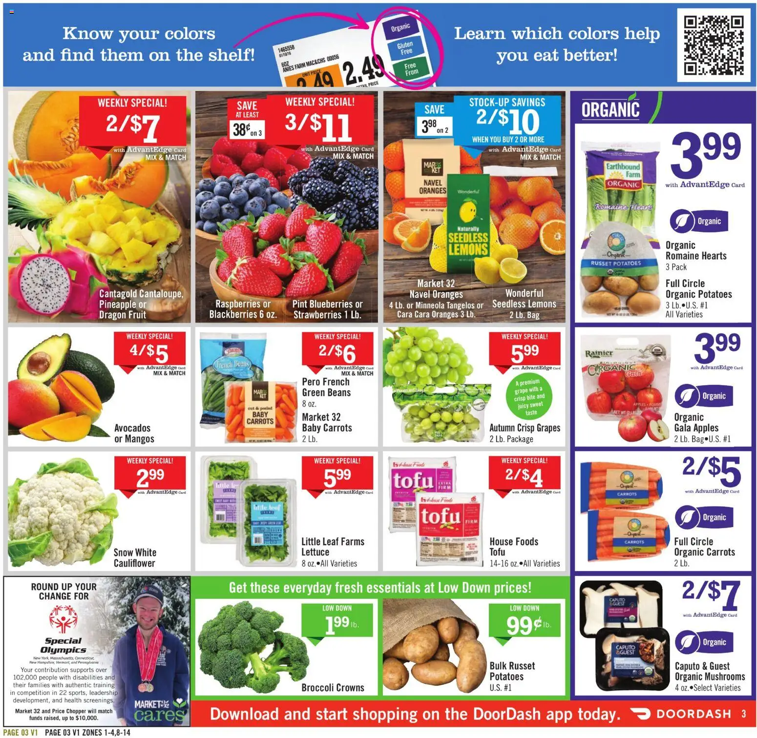 Price Chopper Weekly Ad - valid from 18.01.2026 | Page: 3 | Products: Lettuce, Apples, Grapes, Blueberries