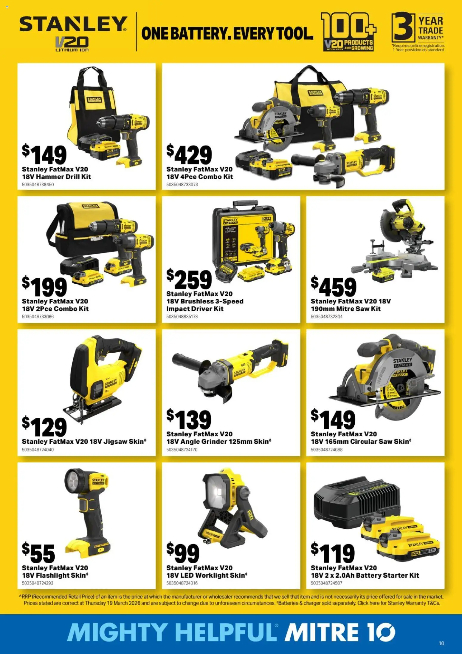 Mitre 10 catalogue - valid from 29.04.2026 | Page: 10 | Products: Battery, Saw, Grinder, Flashlight