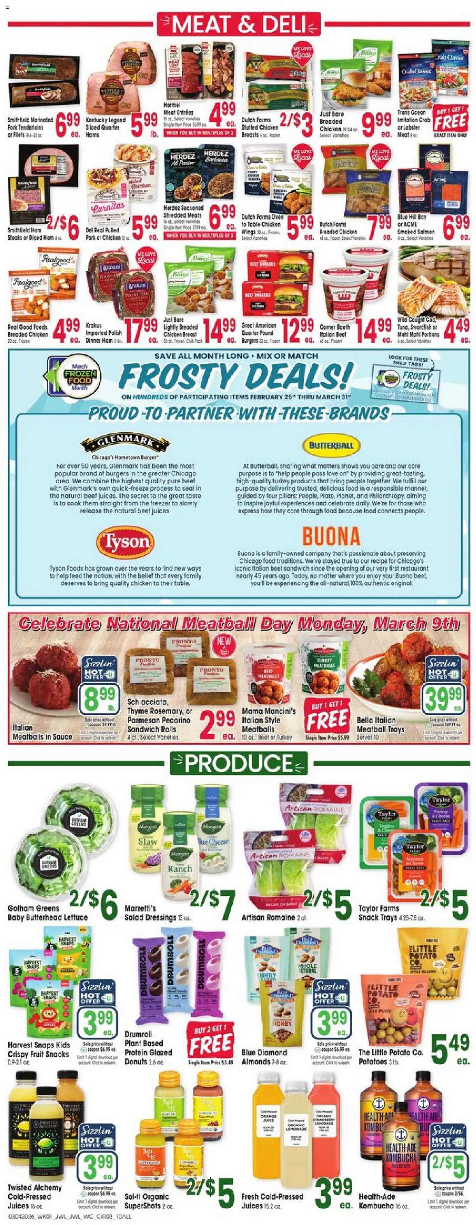 Jewel Osco Weekly Ad - IA - valid from 04.03.2026 | Page: 3 | Products: Romaine, Greens, Beet, Freezer