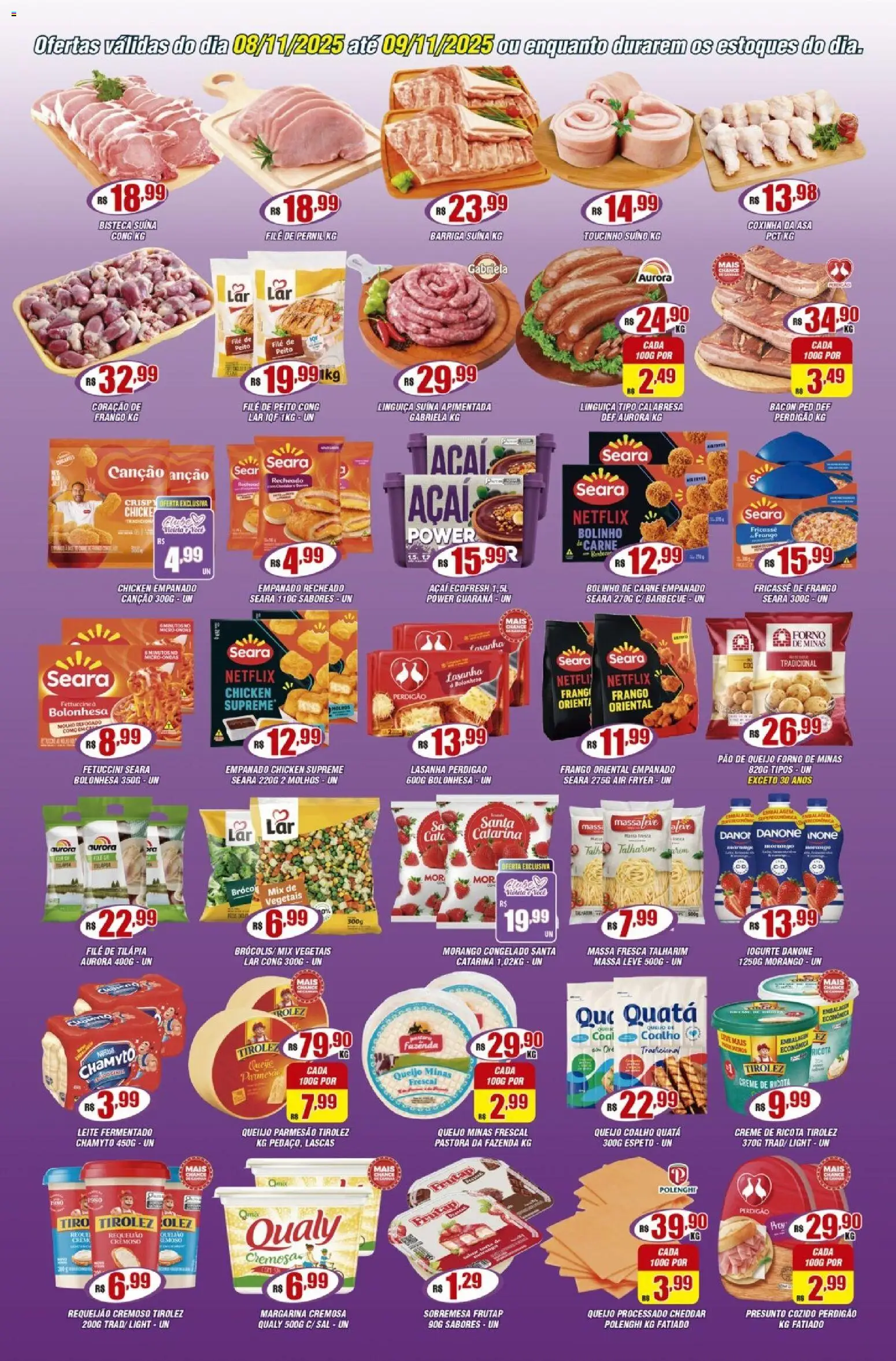 Violeta Supermercados Folheto - válido de 08.11.2025 | Página: 2 | Produtos: Talharim, Guaraná, Carne, Sal