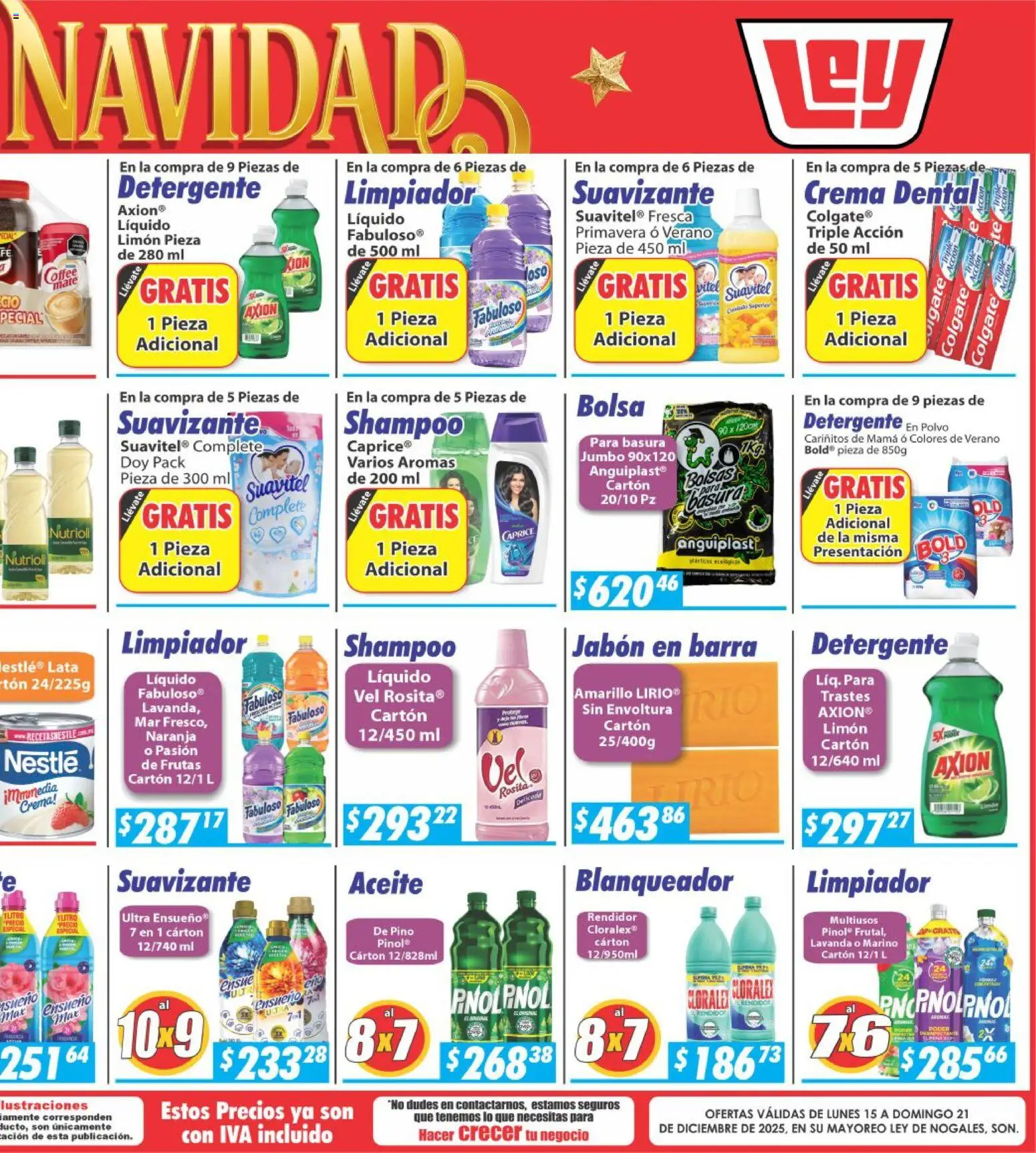 Nuevas ofertas de Casa Ley válidas en toda la República Mexicana desde el 15.12.2025. ¡Encuentra las mejores ofertas en Casa Ley folleto Nogales! | Página: 5 | Productos: Crema, Bolsa, Polvo, Jabón