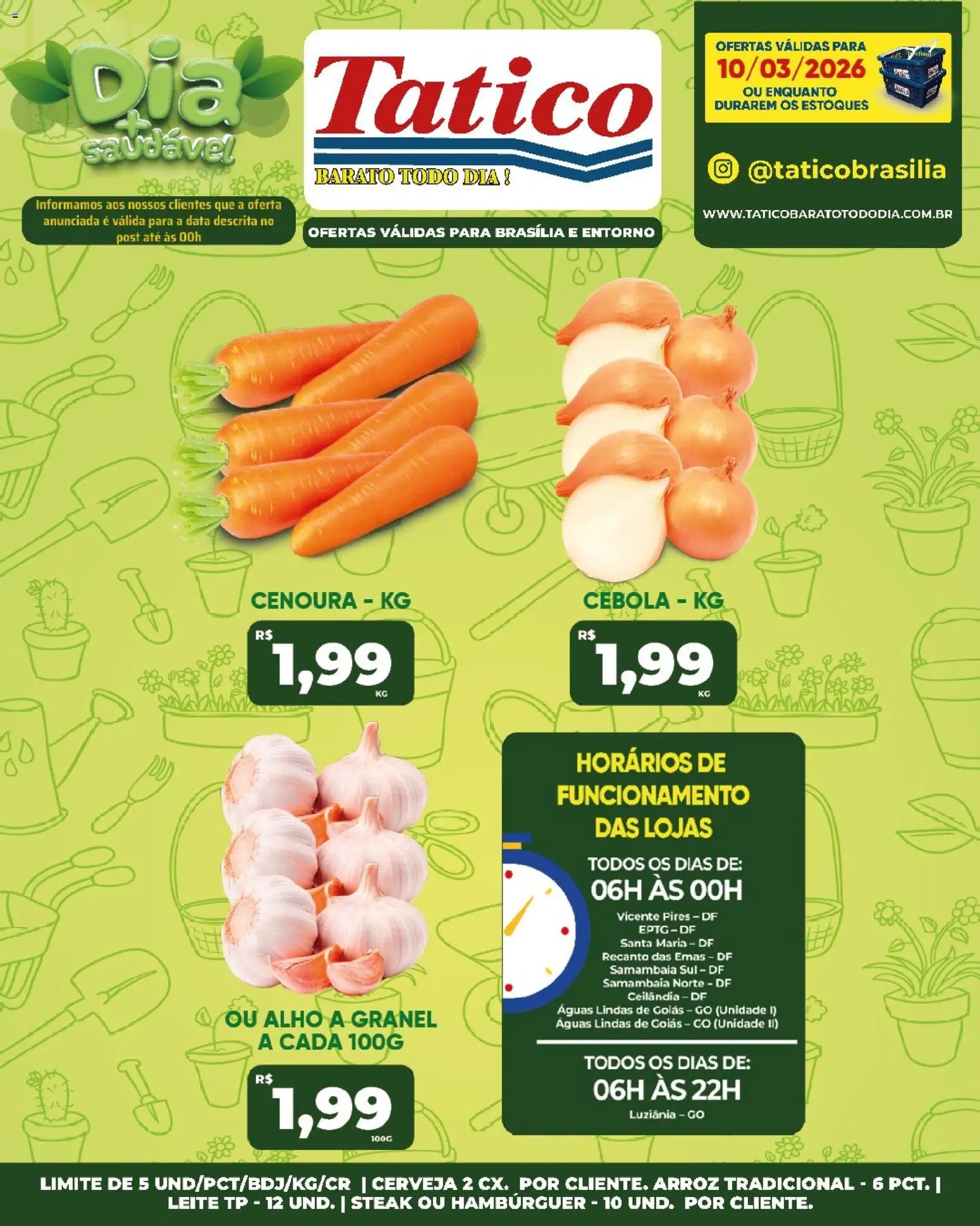 Tatico Folheto - válido de 10.03.2026 | Página: 15 | Produtos: Alho, Leite, Arroz, Hambúrguer