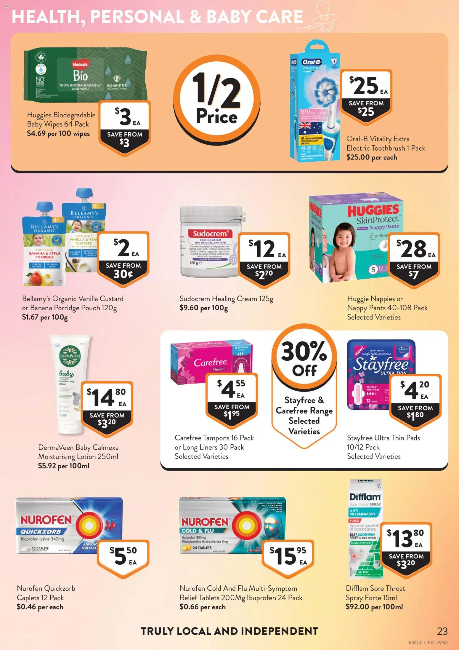 Foodworks catalogue - valid from 29.04.2026 | Page: 23 | Products: Lotion, Toothbrush, Pea, Electric toothbrush