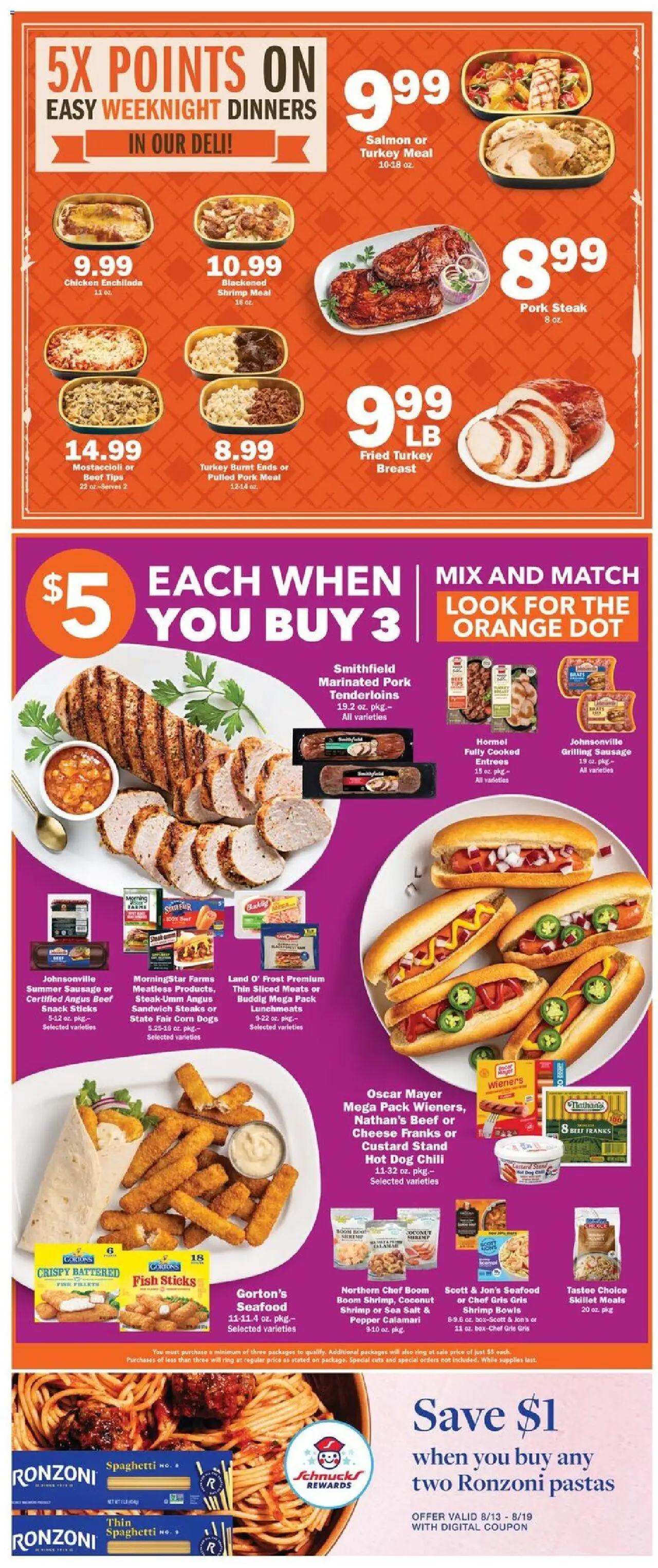 Schnucks Weekly Print Ad - WI - valid from 13.08.2025 | Page: 2 | Products: Skillet, Beef, Pepper, Seafood