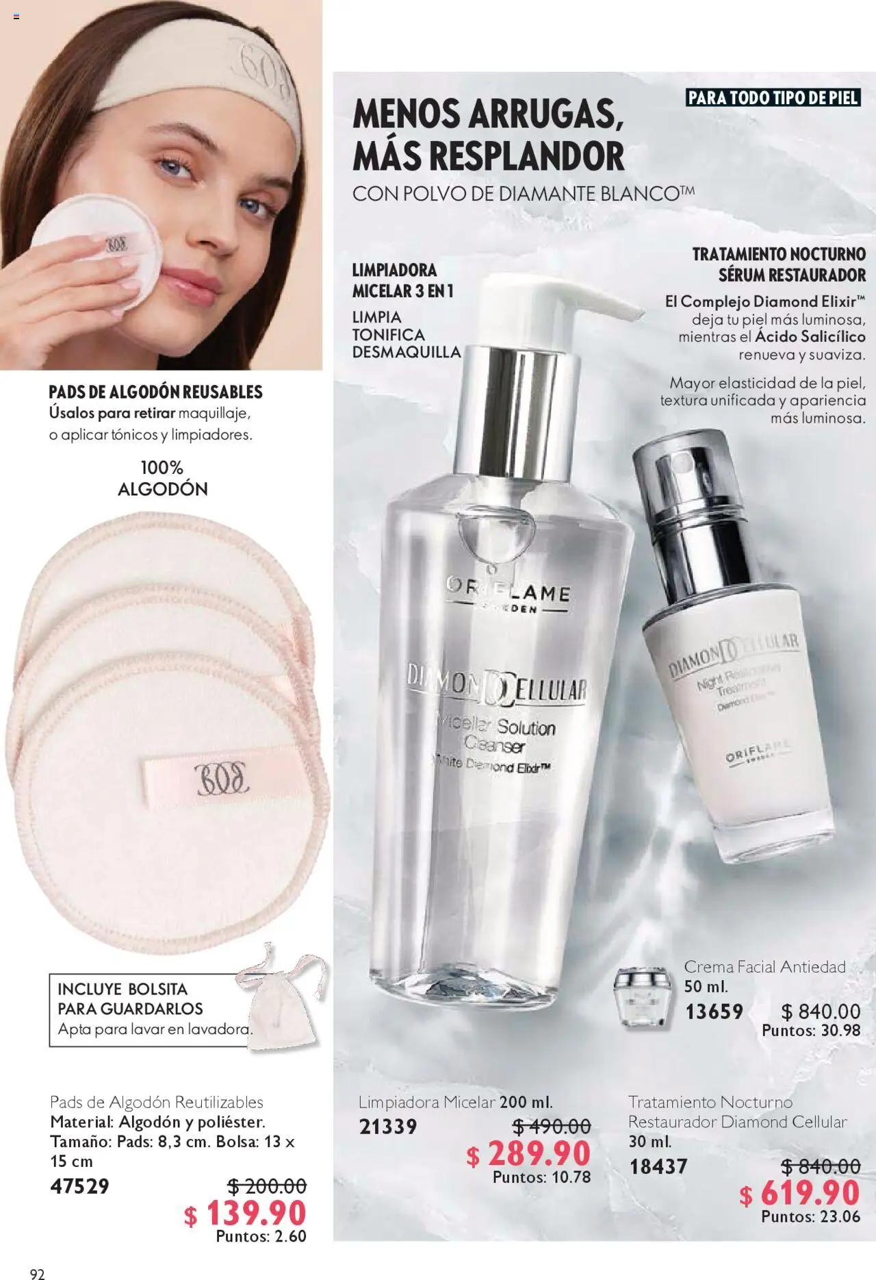 Nuevas ofertas de Oriflame válidas en toda la República Mexicana desde el 04.10.2025. ¡Encuentra las mejores ofertas en Oriflame - Campaña 14 2025! | Página: 92 | Productos: Serum, Crema, Bolsa, Algodón