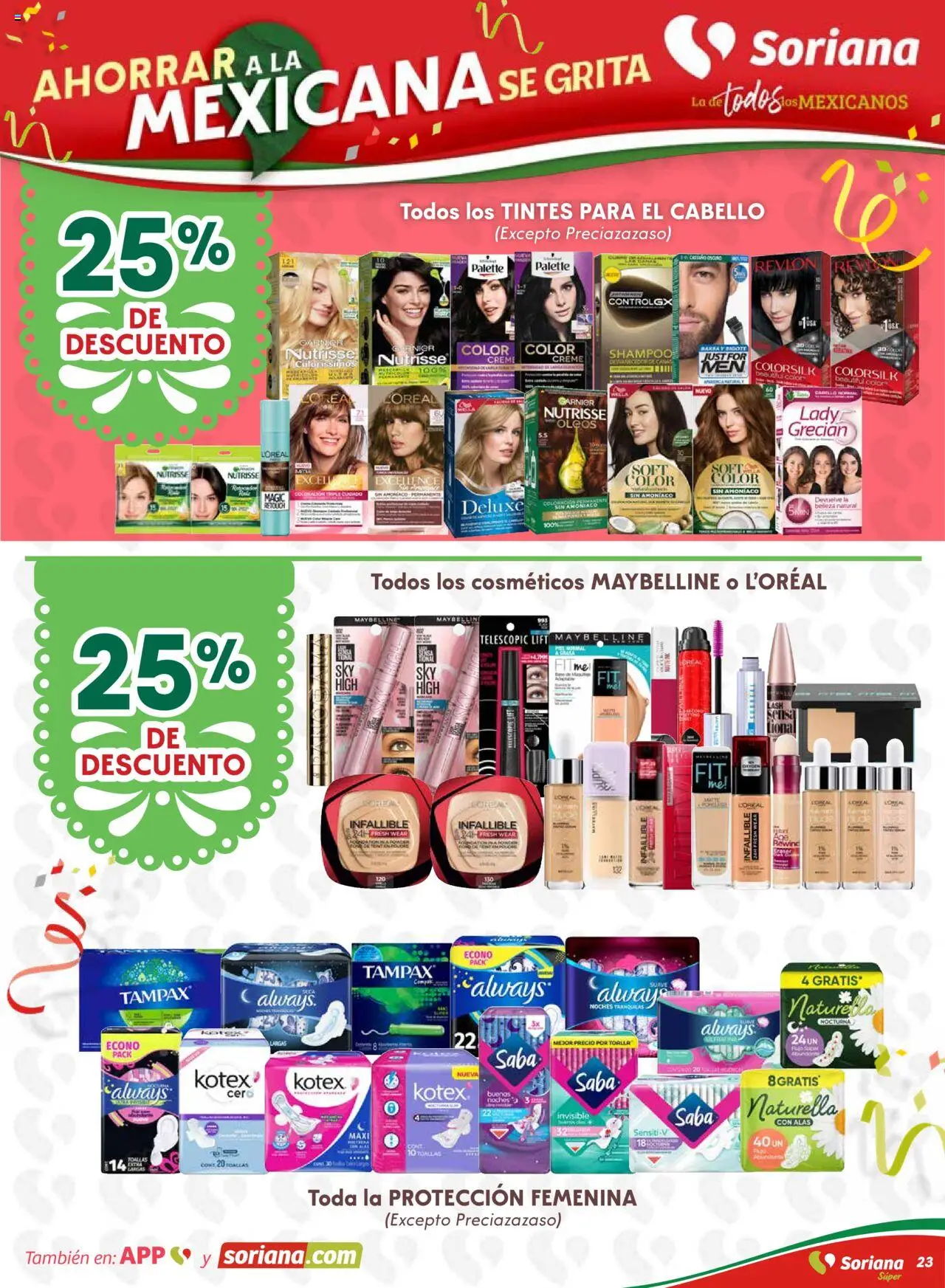 Nuevas ofertas de Soriana válidas en toda la República Mexicana desde el 10.09.2025. ¡Encuentra las mejores ofertas en Soriana - Ahorrar a la mexicana se grita Soriana Súper Nacional! | Página: 23 | Productos: Toalla, Barra, Toallas