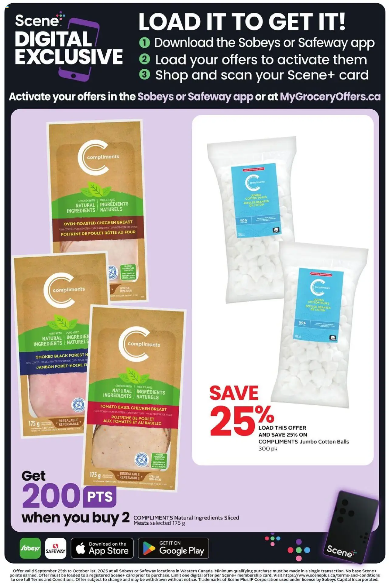 Safeway flyer valid from 25.09.2025 | Page: 14 | Products: Chicken, Pork