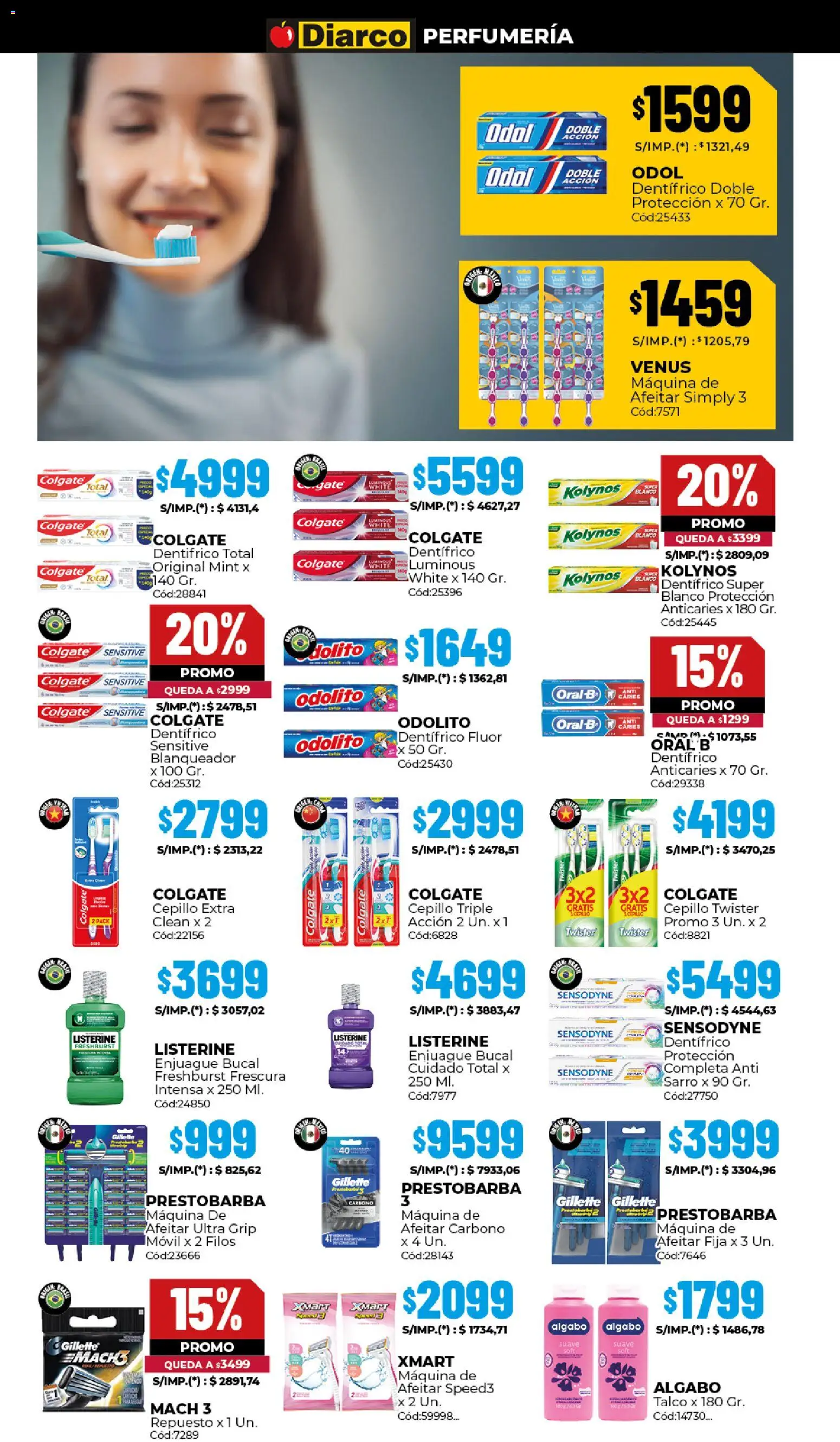 Diarco ofertas │ válido desde el 09.03.2026 | Página: 14 | Productos: Movil, Maquina de afeitar, Cepillo, Enjuague bucal