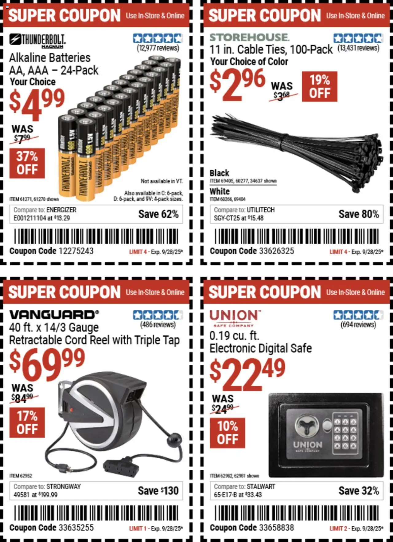 Harbor Freight Weekly Ad - valid from 15.09.2025 | Page: 19 | Products: Safe, Cable