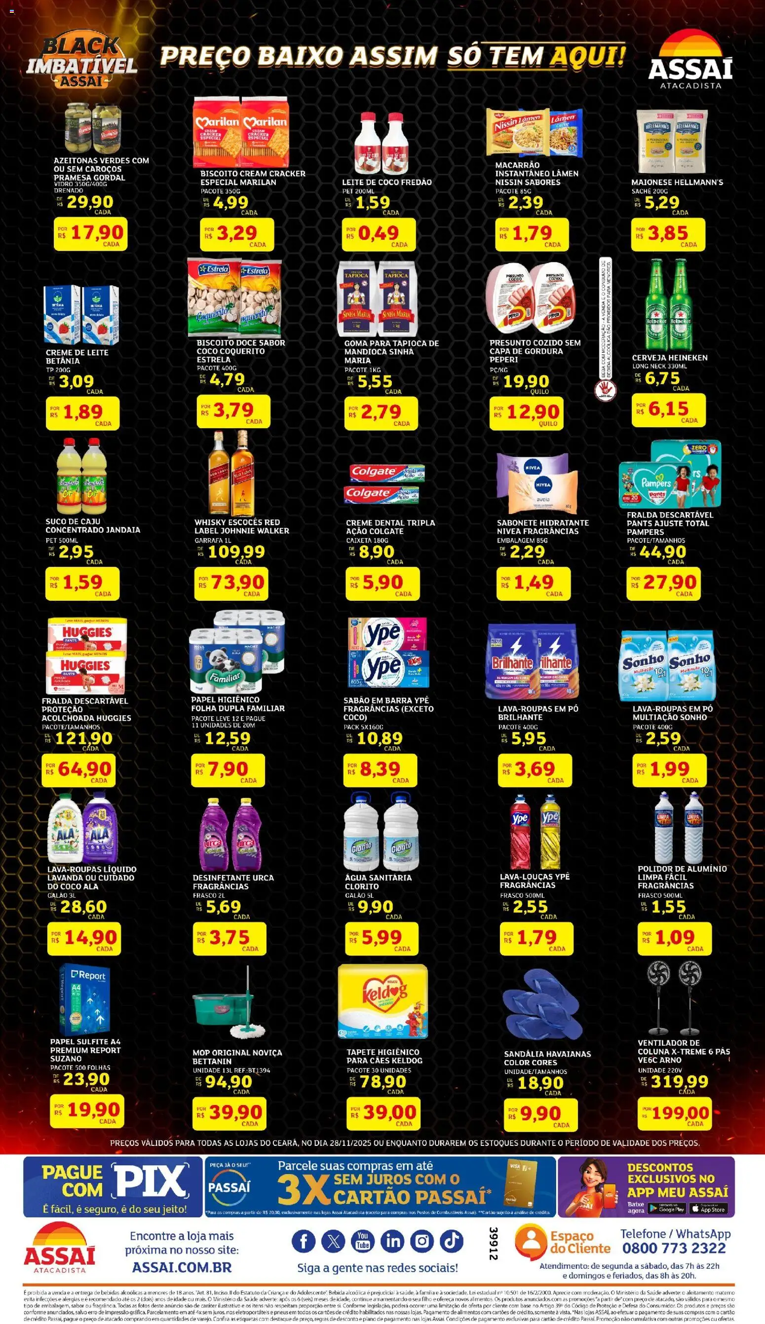 Assaí Atacadista Folheto - válido de 28.11.2025 | Página: 2 | Produtos: Coco, Leite, Cream cracker, Água sanitária