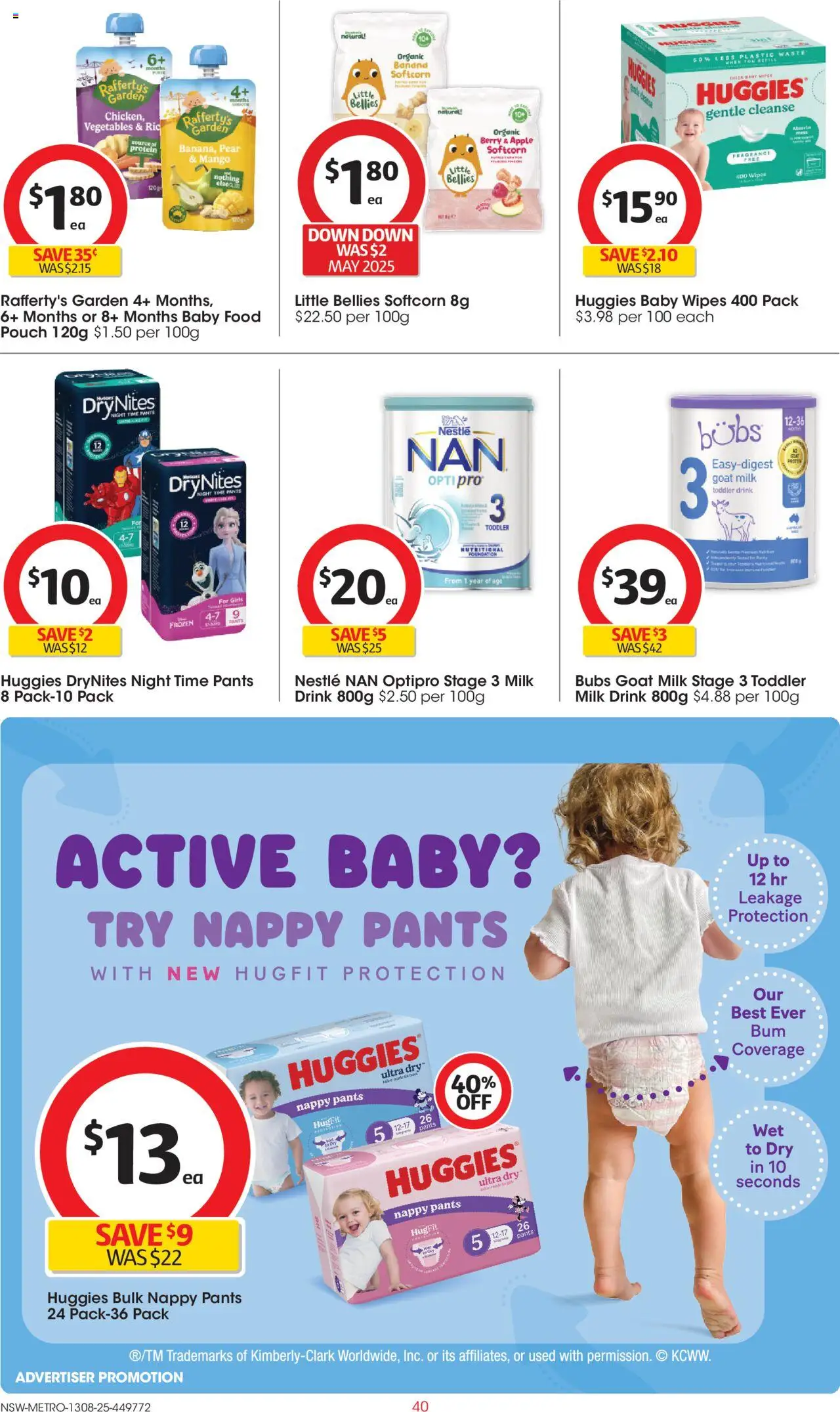 Coles catalogue - valid from 13.08.2025 | Page: 40 | Products: Fragrance, Milk, Baby food, Pear