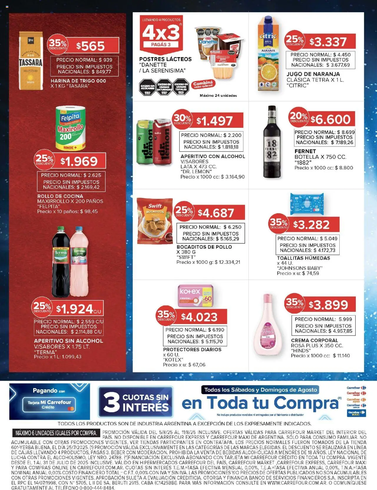 Carrefour Market catálogo - Corrientes │ válido desde el 05.08.2025 | Página: 11 | Productos: Teléfono, Botella, Banco, Toallitas húmedas