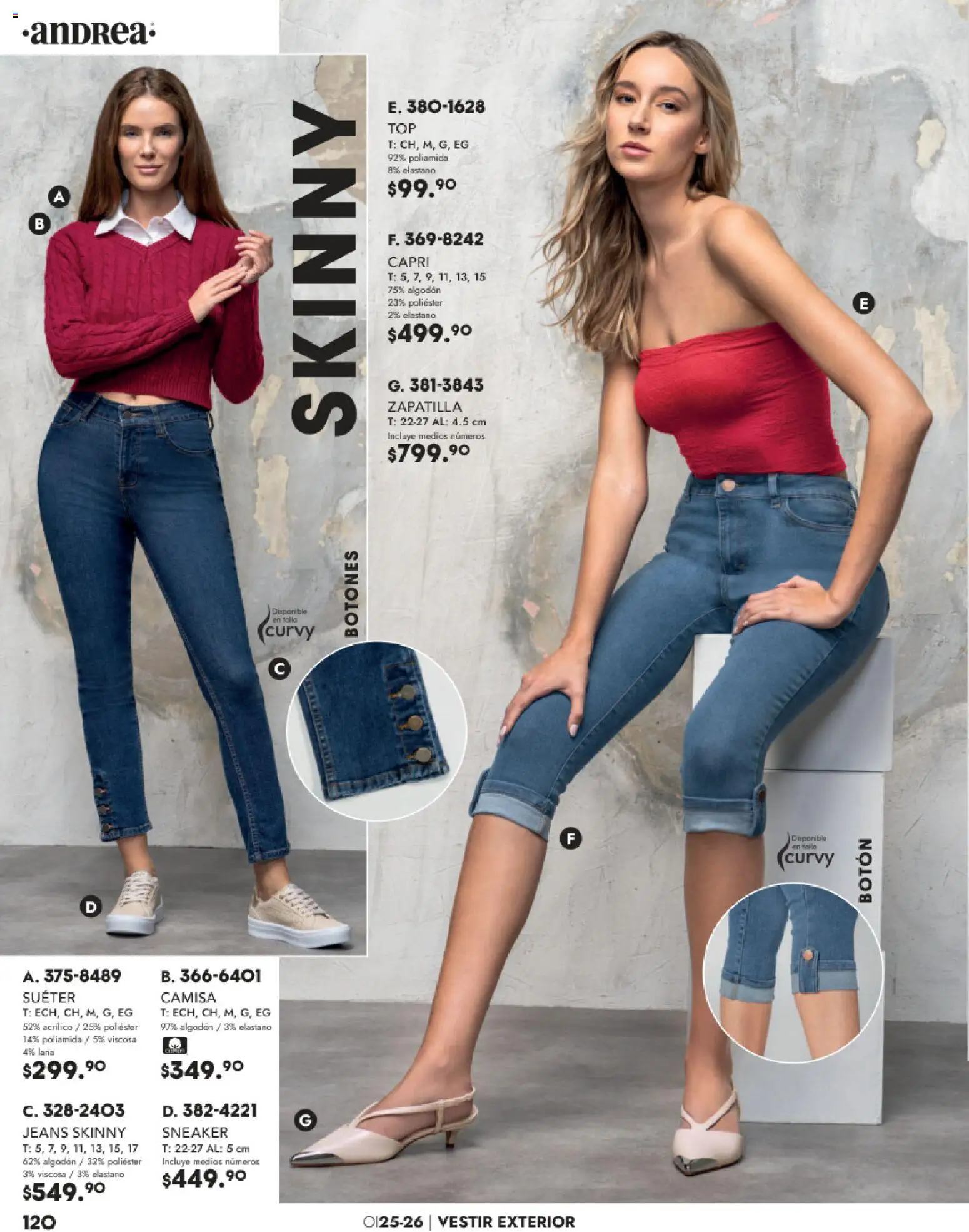 Nuevas ofertas de Andrea válidas en toda la República Mexicana desde el 26.11.2025. ¡Encuentra las mejores ofertas en Andrea catálogo Vestir! | Página: 120 | Productos: Suéter, Camisa, Algodón